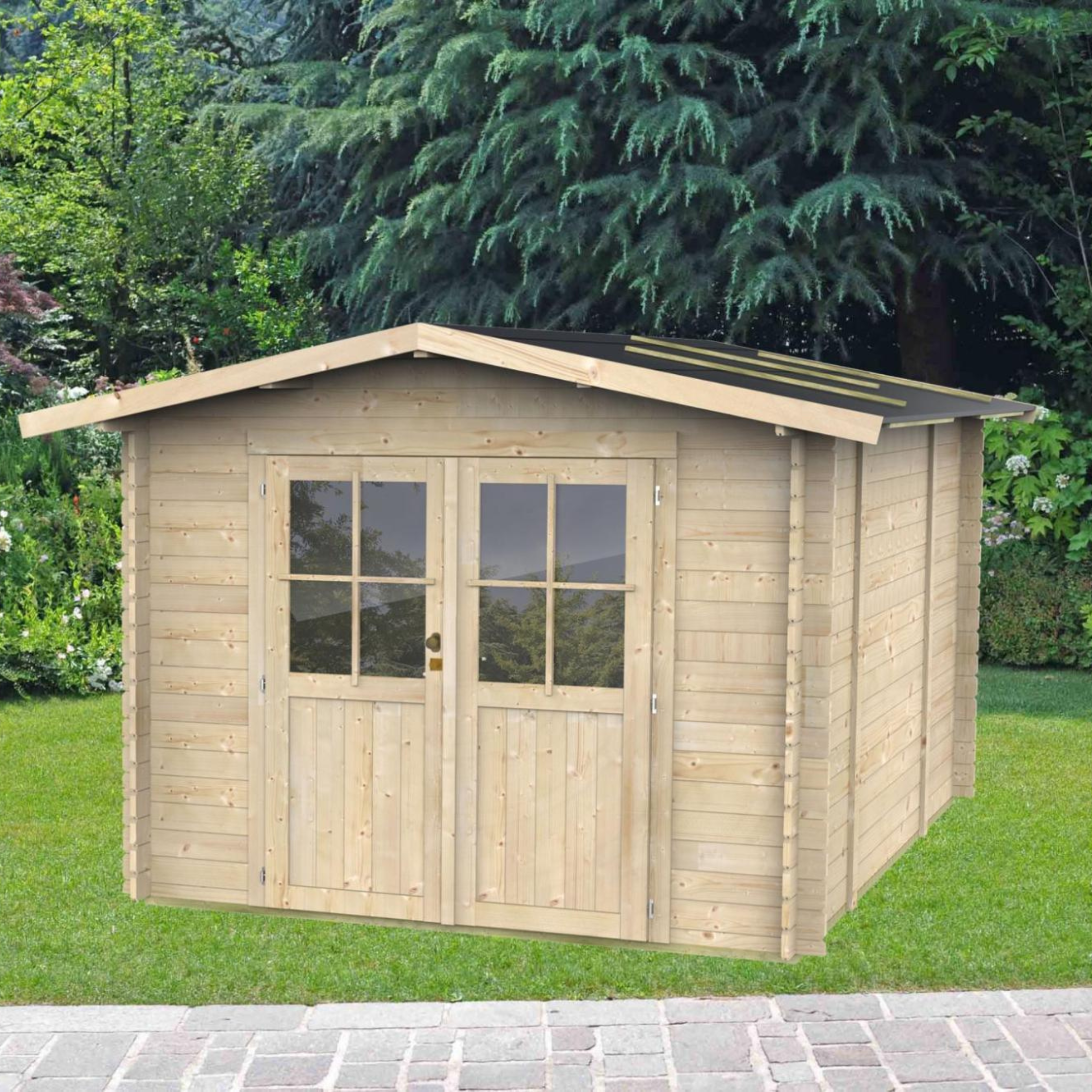 Abri de jardin en bois "Opéra" 215x250 cm 207h porte double vitrage