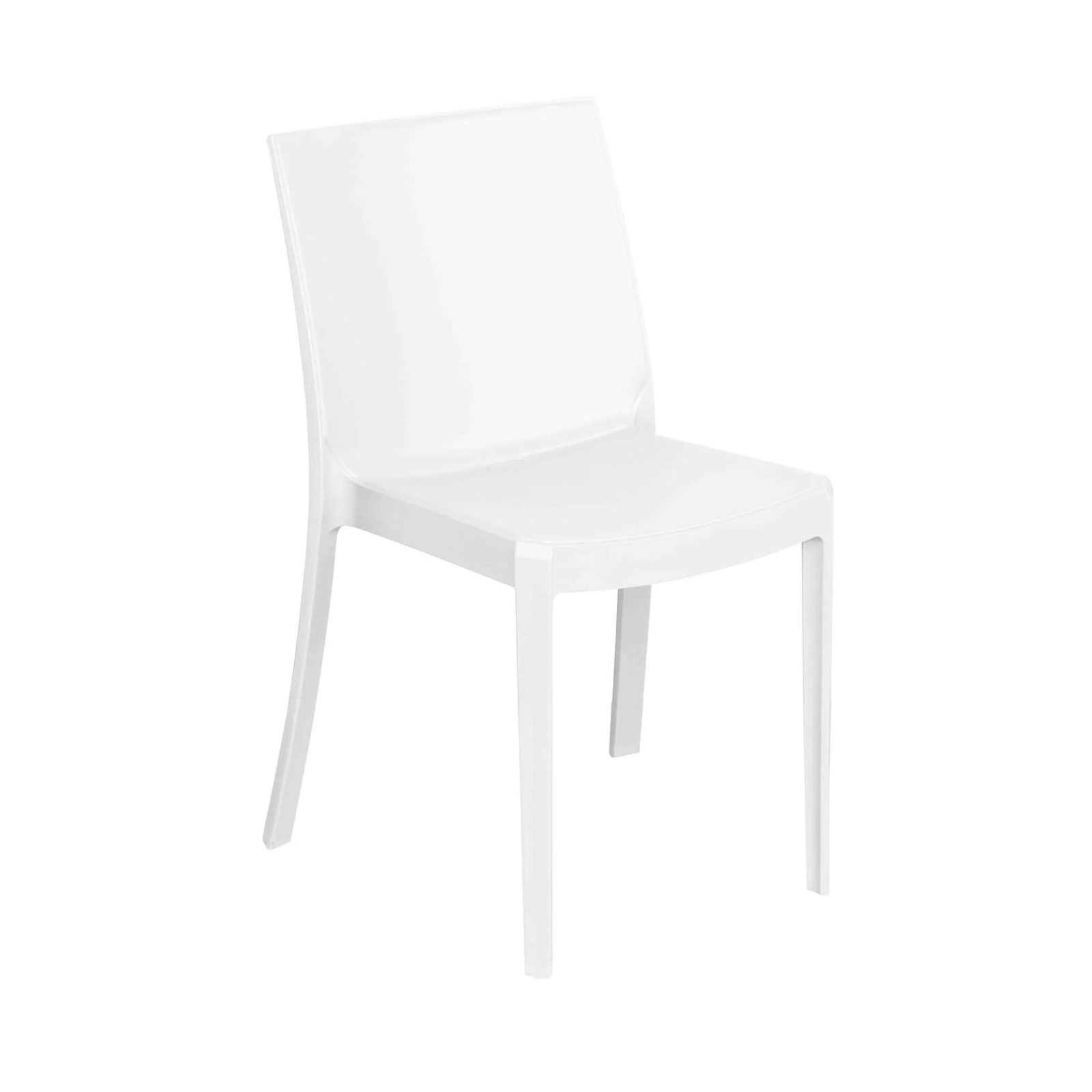 Silla de comedor Perla de polipropileno para jardín, apilable, antideslizante, 47x55 cm, 82h