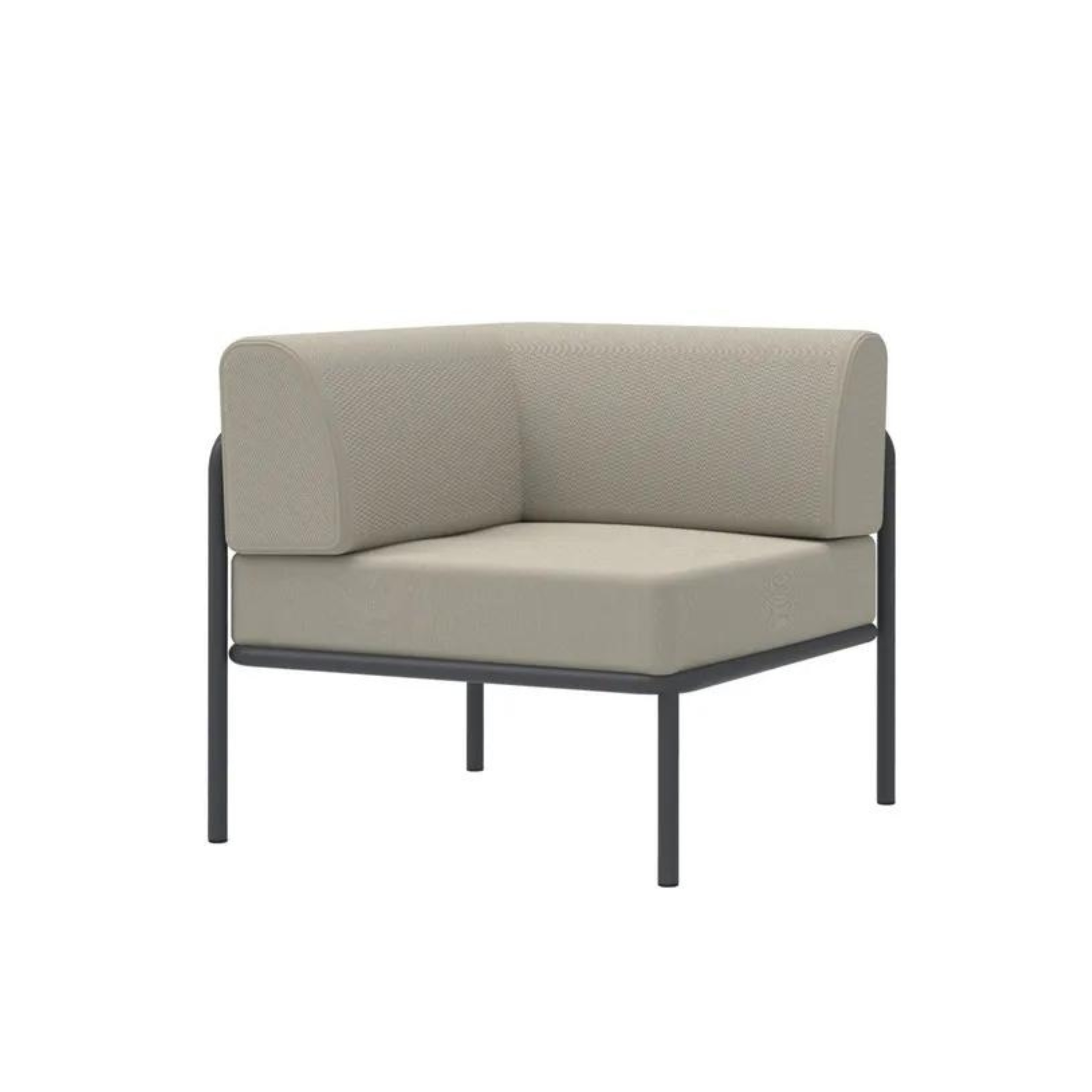 Modulo angolare divano in metallo "Miami" con cuscini cm 80x80 64h
