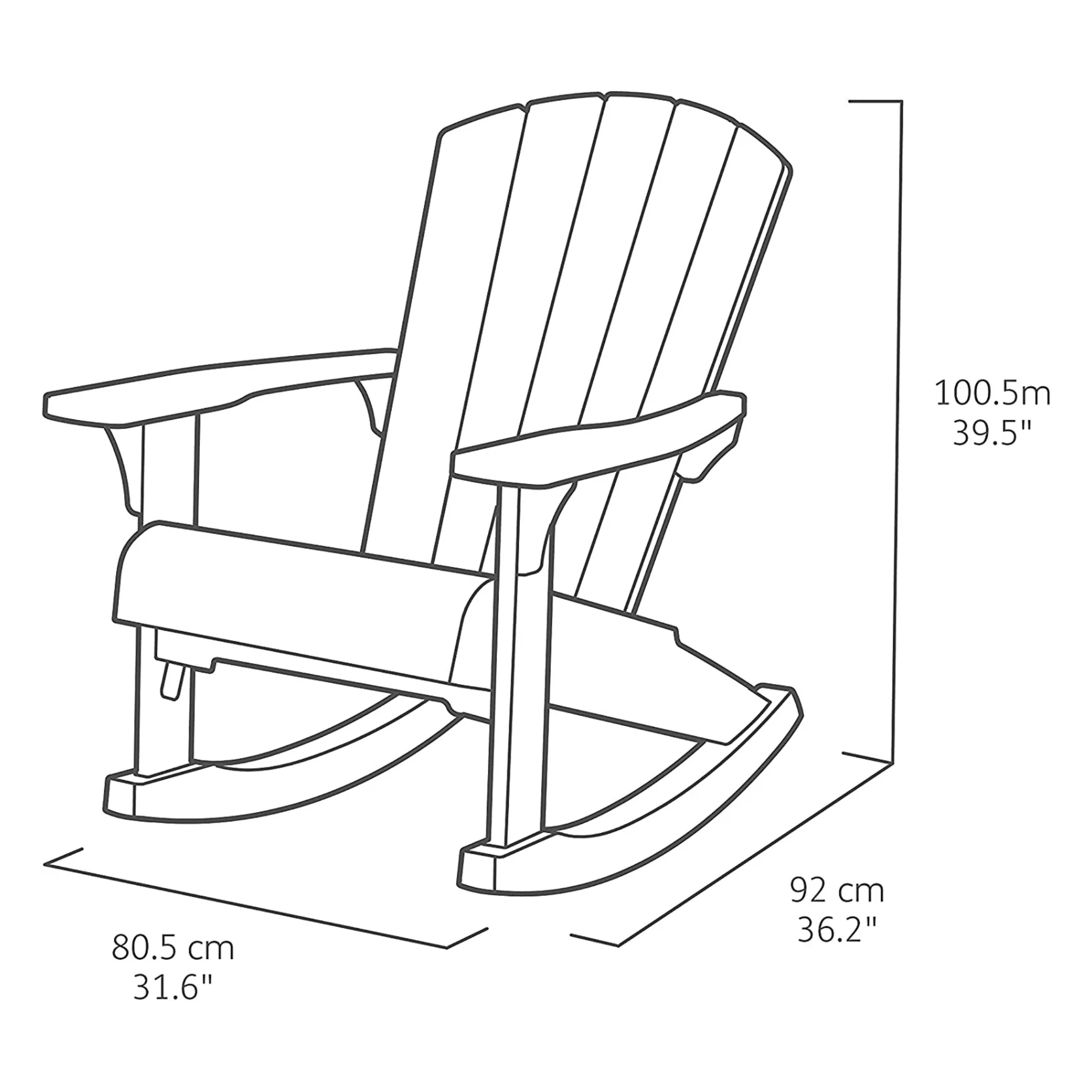 Rocking chair extérieur "Malibù" blanc 80,5x92 cm 100,5h