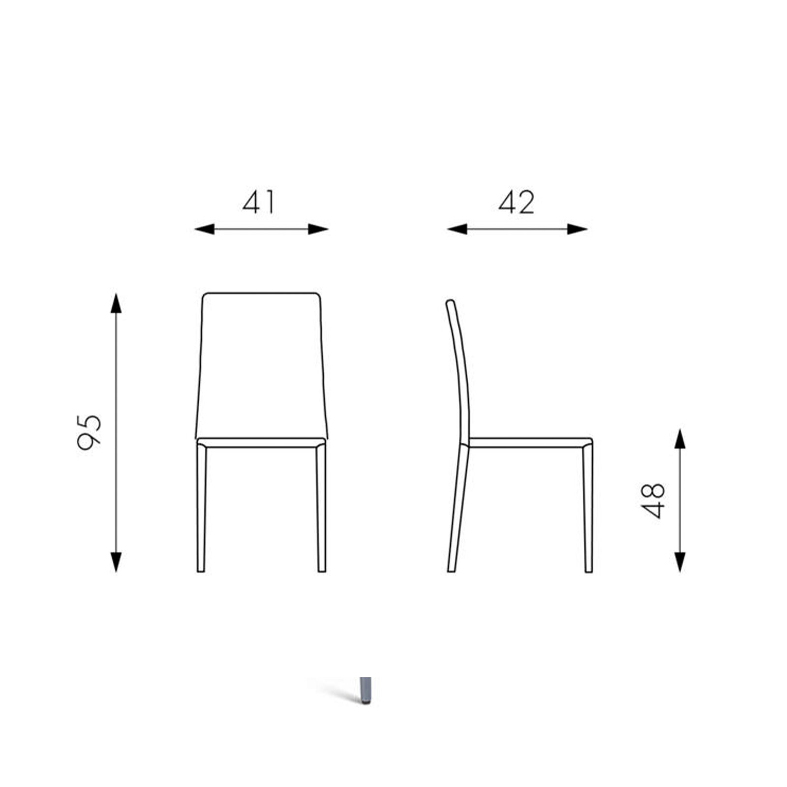 Set di sedie da pranzo in similcuoio "Fiordaliso" vintage impilabili cm 41x42 95h