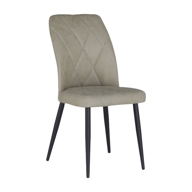Set di sedie da pranzo "Vika" imbottite in tessuto con gambe in metallo nere cm 48x58 90h