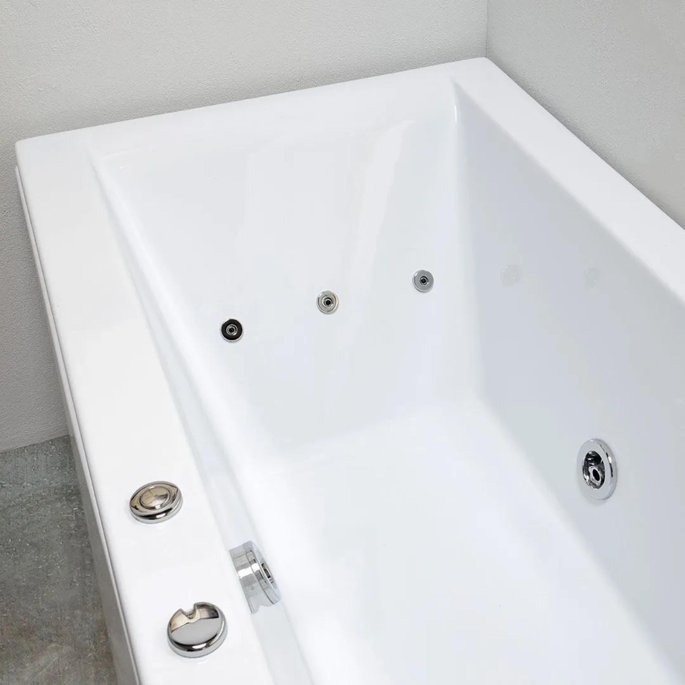 Vasca da bagno idromassaggio ad angolo "Agata" in acrilico cm 170x75 56h