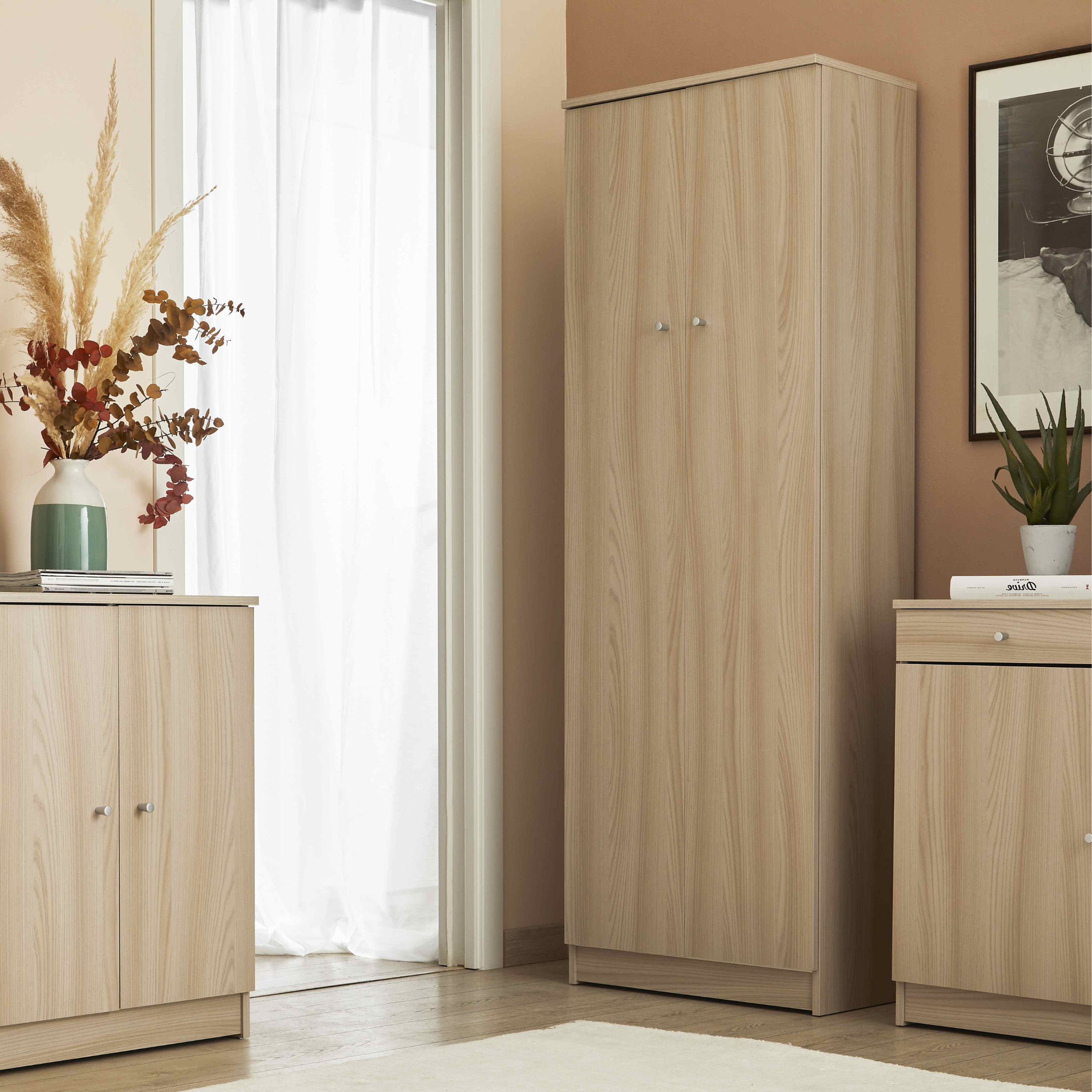 Mueble de entrada moderno con 2 puertas de madera "Gioia" 62x34 cm 183h