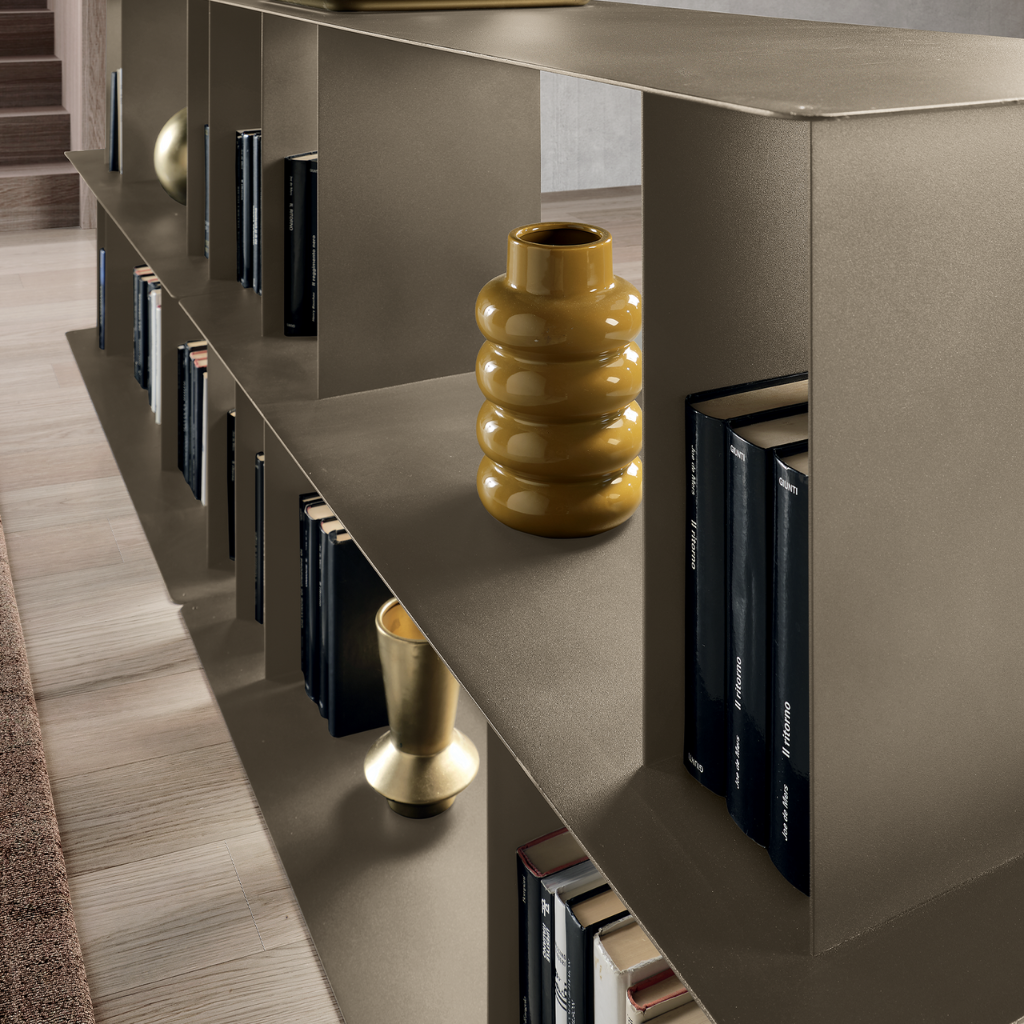 Libreria da tre ripiani "Bert" versatile e componibile in metallo cm 130x40 85h