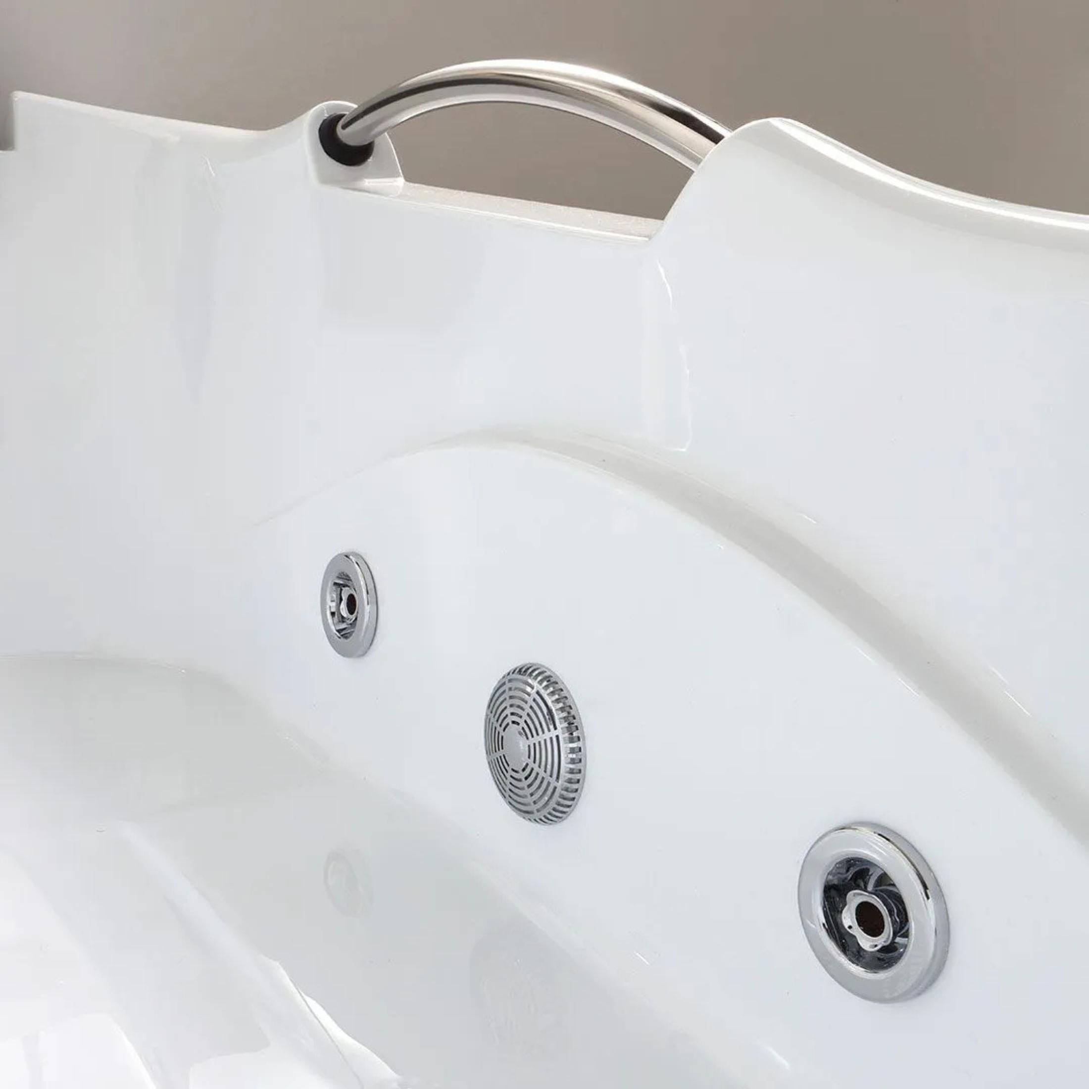 Vasca da bagno angolare con idromassaggio "Doris" in acrilico bianco cm 170x78 65h