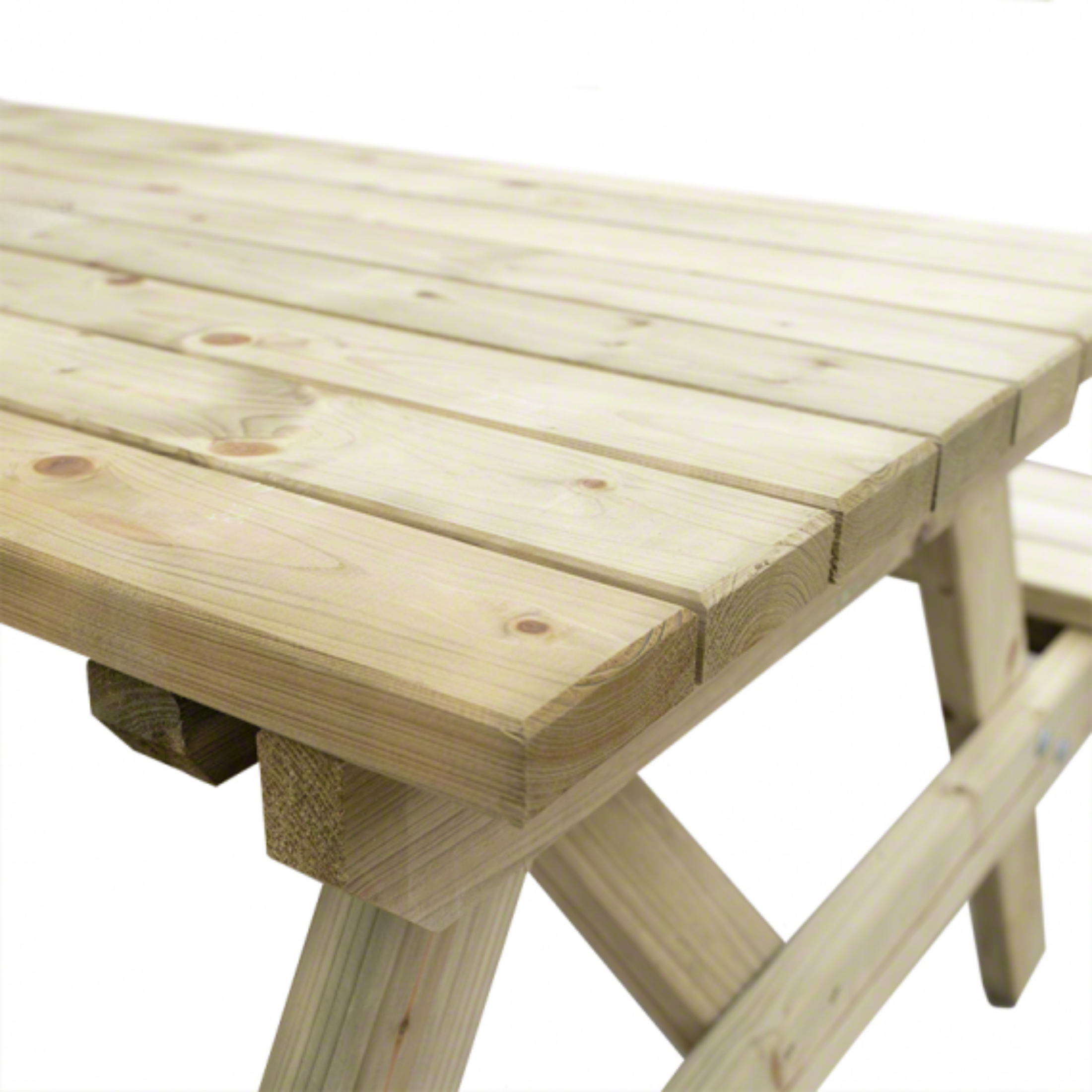 Mesa de picnic fija "Pic Nic" en madera de conífera con asientos 180x150 cm 70h