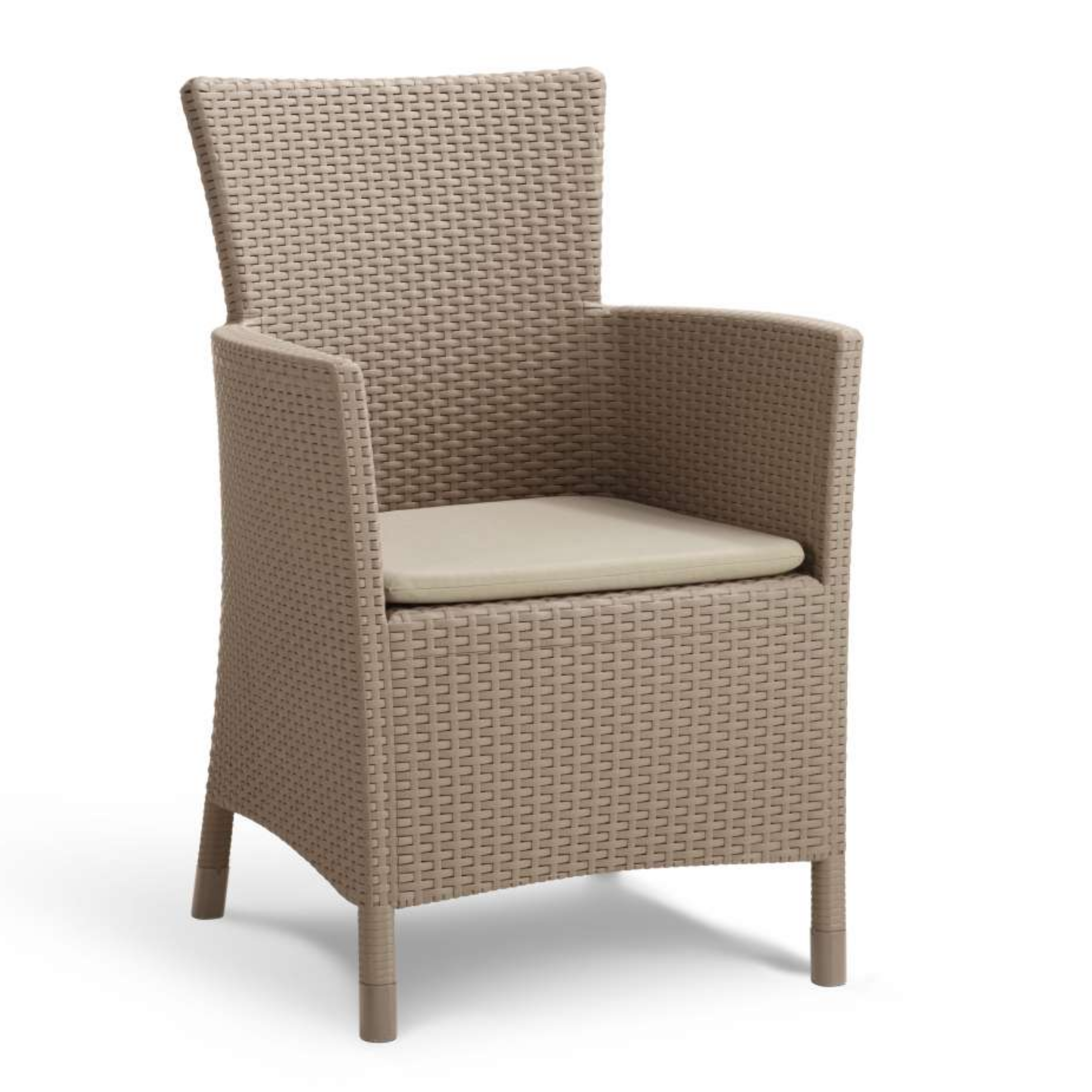 Poltrona in rattan con cuscino da seduta "Iowa" da giardino cm 60x62 89h