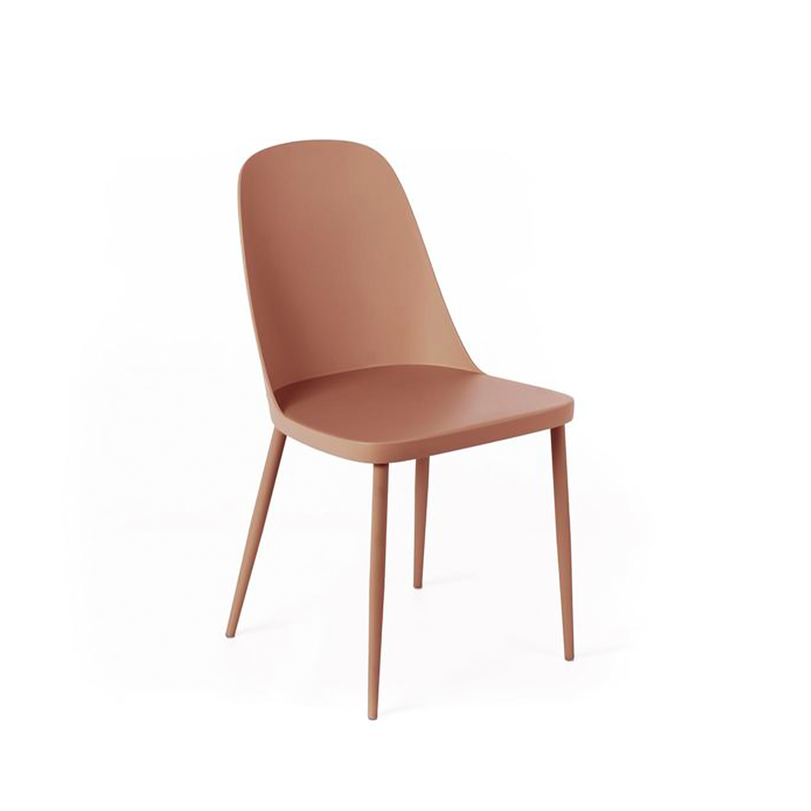 Set di sedie moderne in polipropilene "Paola" con gambe in metallo verniciato