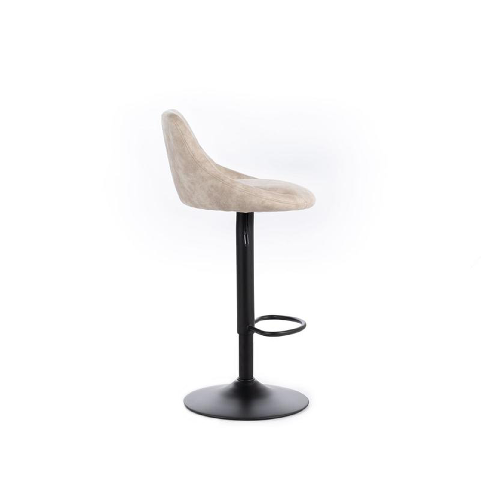 Tabouret haut "Max" en tissu rembourré avec repose-pieds 50x45 cm 84h