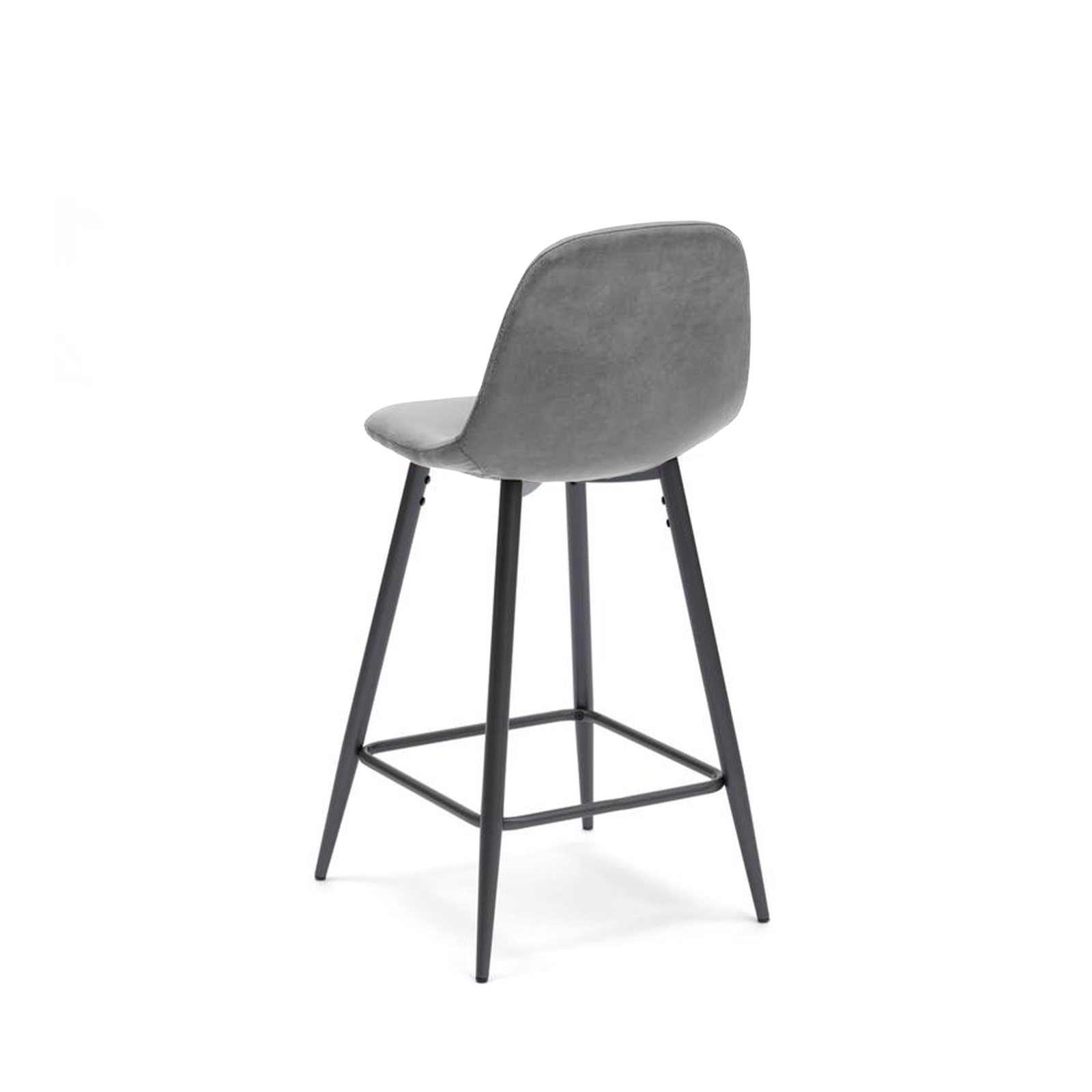 Tabouret haut "Brigitte" en simili cuir avec repose-pieds 50x44 cm 84h