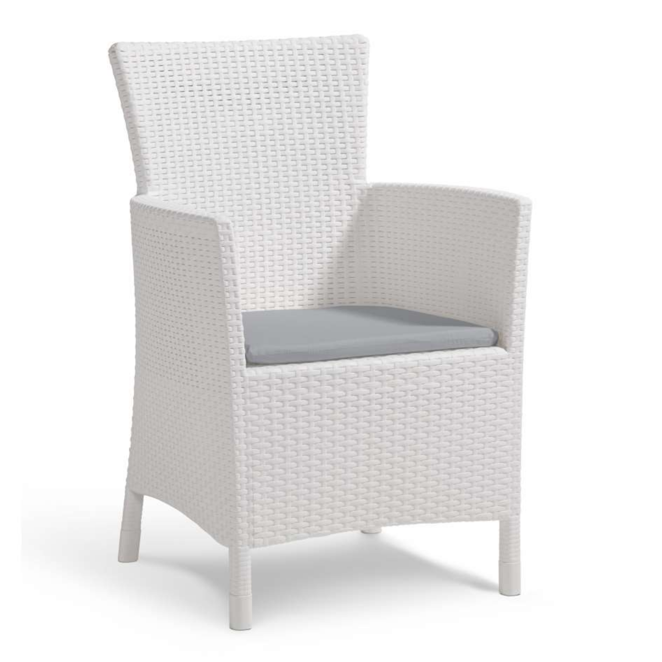 Poltrona in rattan con cuscino da seduta "Iowa" da giardino cm 60x62 89h