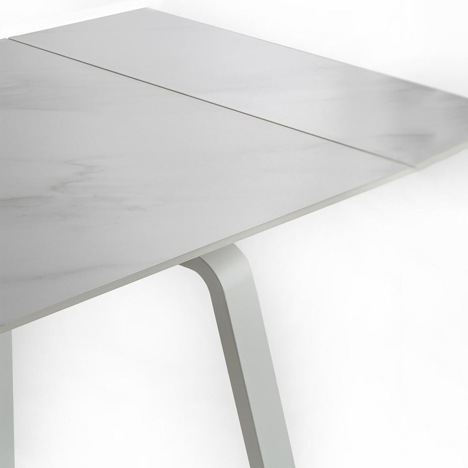 Table extensible "Dylan" plateau pierre effet marbre 200x80 cm 76h