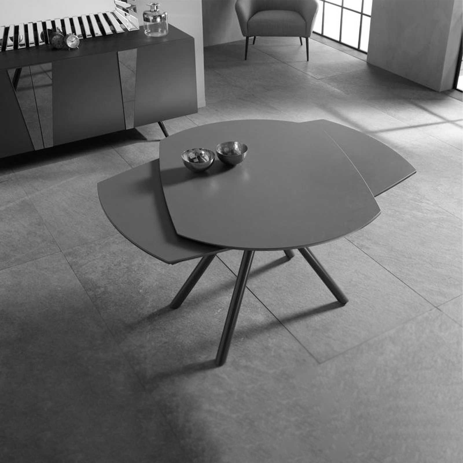 Table extensible "Kyoto Four" avec plateau en céramique 6 places 120/180x90 76h cm