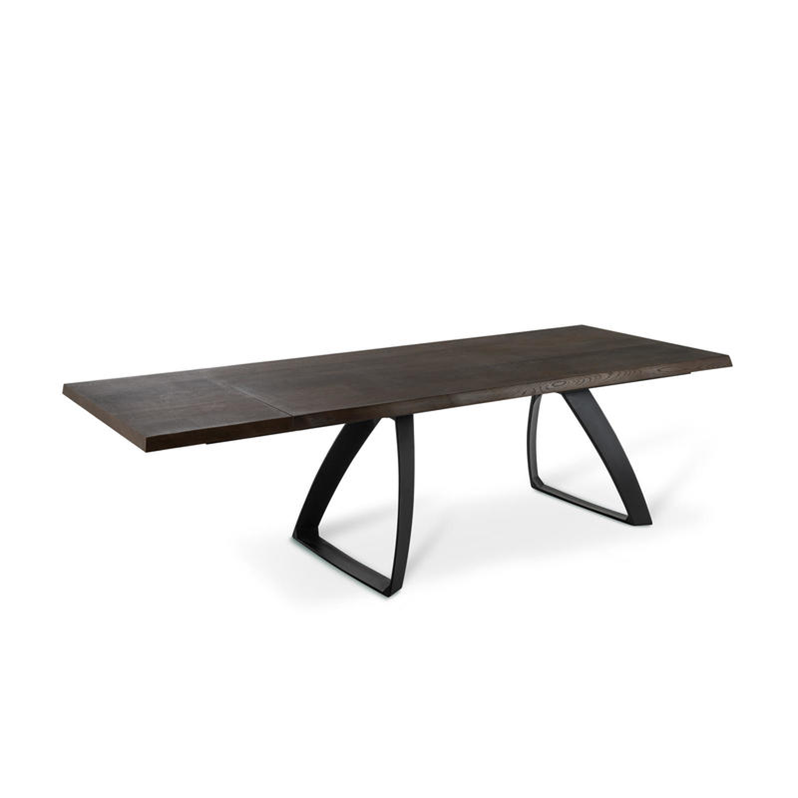 Table extensible "Bridge" plateau bois et pieds métal 240x90 cm 76h