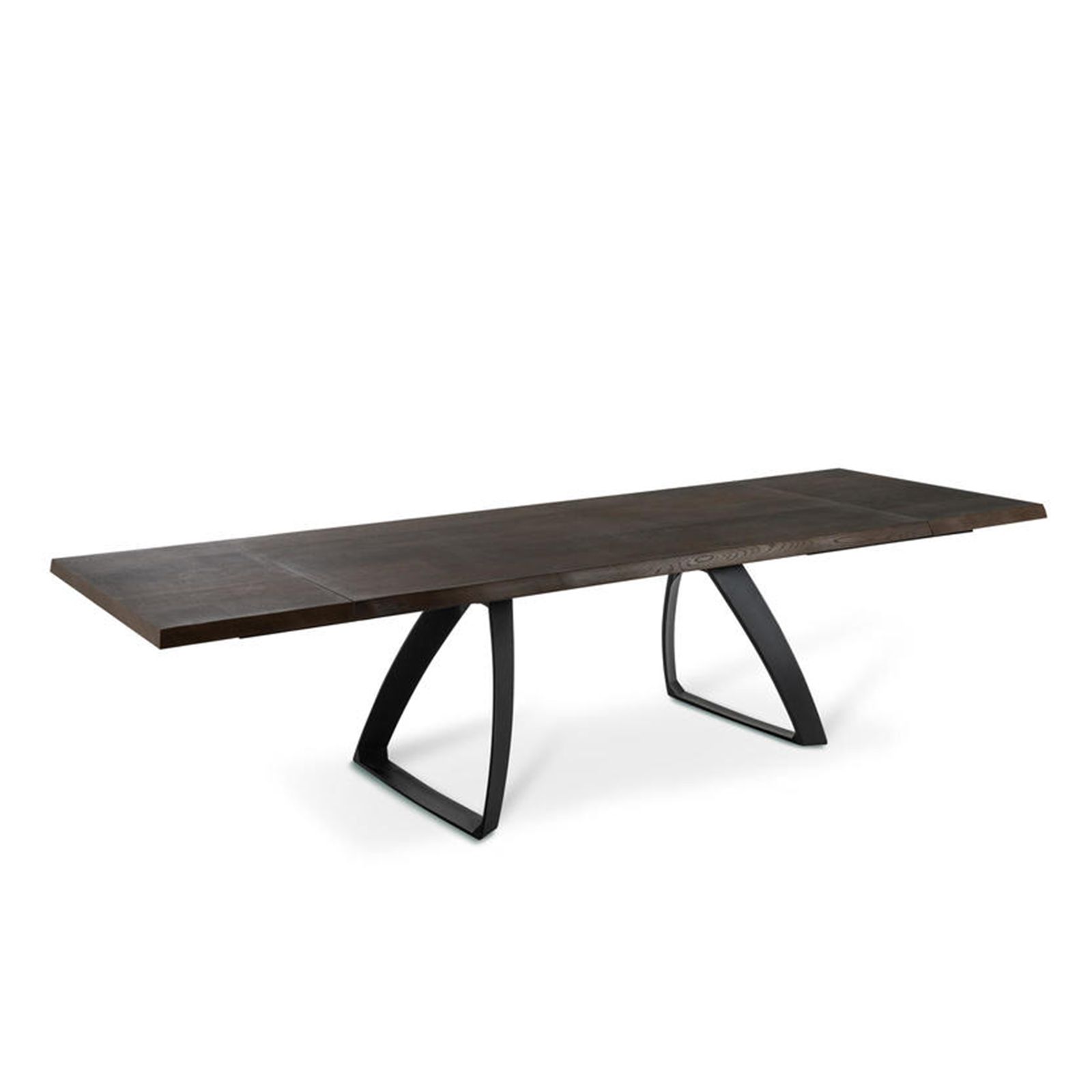 Table extensible "Bridge" plateau bois et pieds métal 240x90 cm 76h