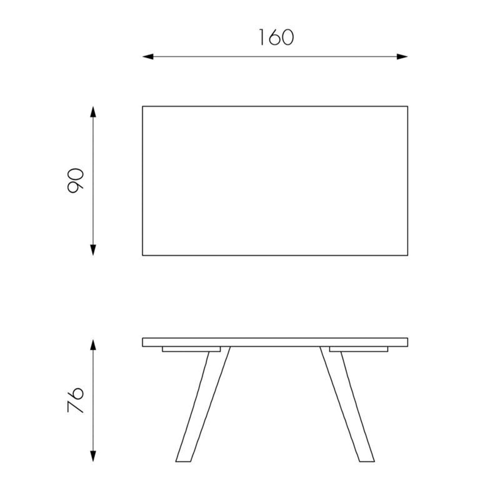 Table extensible "Bridge" plateau bois et pieds métal 240x90 cm 76h