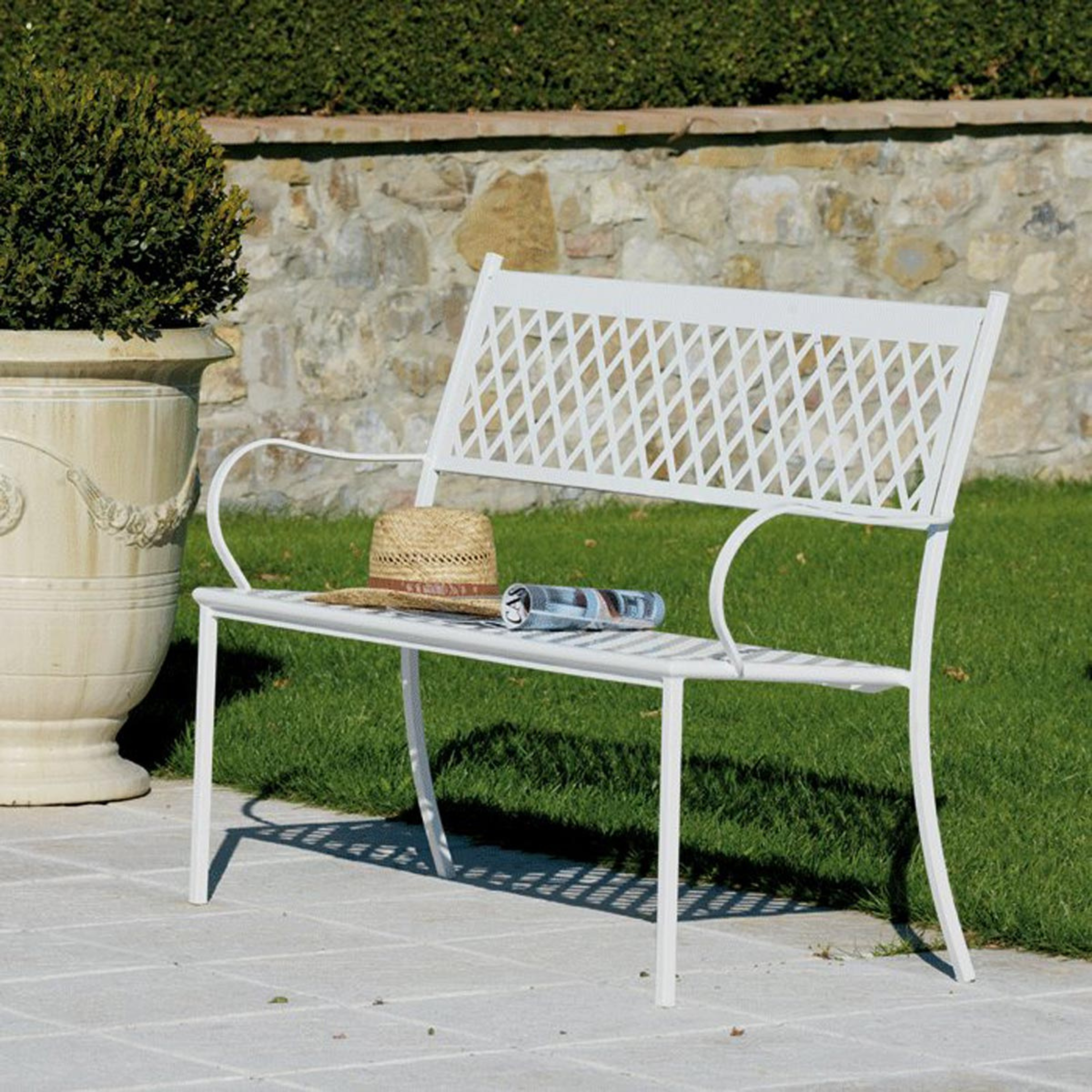 Panca in metallo da giardino "Summertime" sofà impilabile cm 127x56 93h