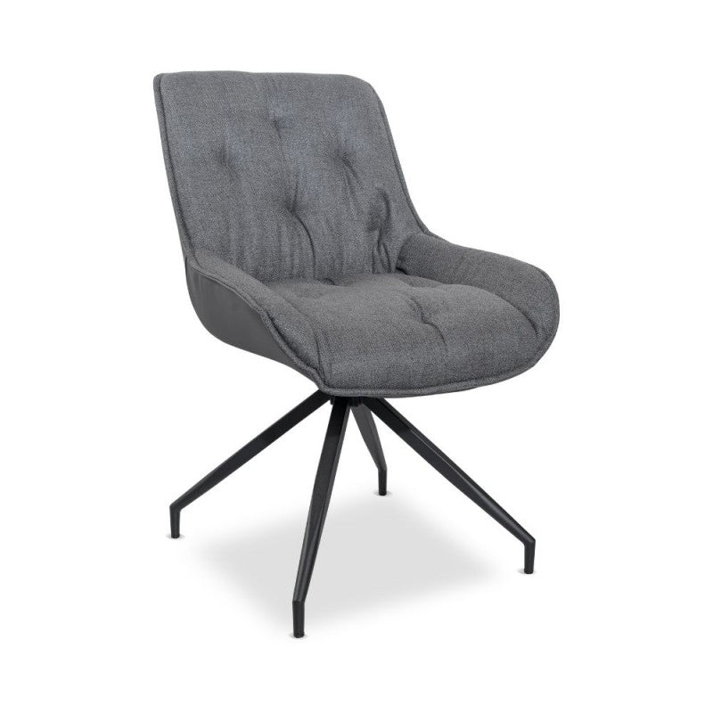 Set di sedie da pranzo "Agora" imbottite in ecopelle con gambe in metallo nere cm 58,5x66,5 87h