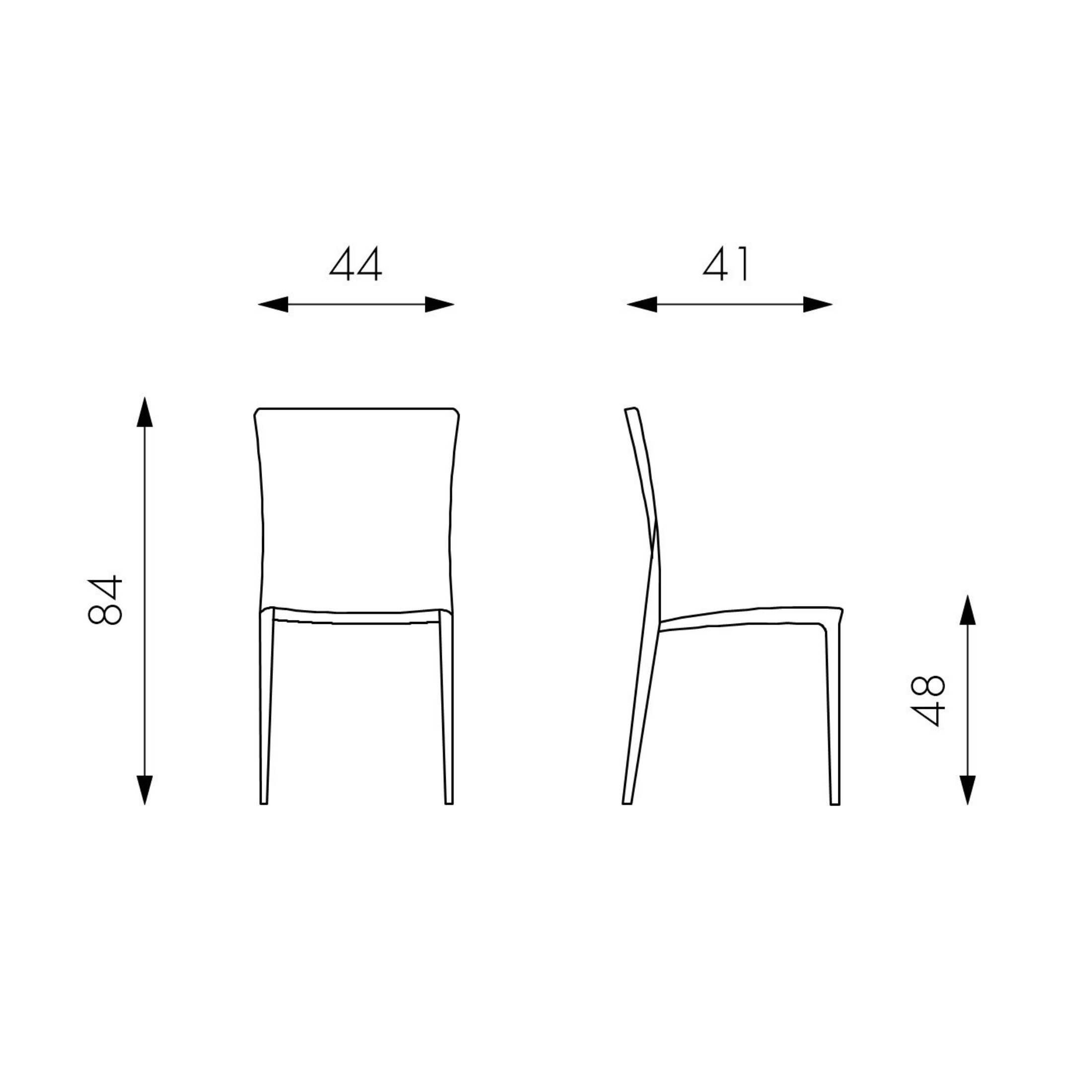 Chaise de salle à manger moderne empilable "Denise" PP 44x41 cm 84h