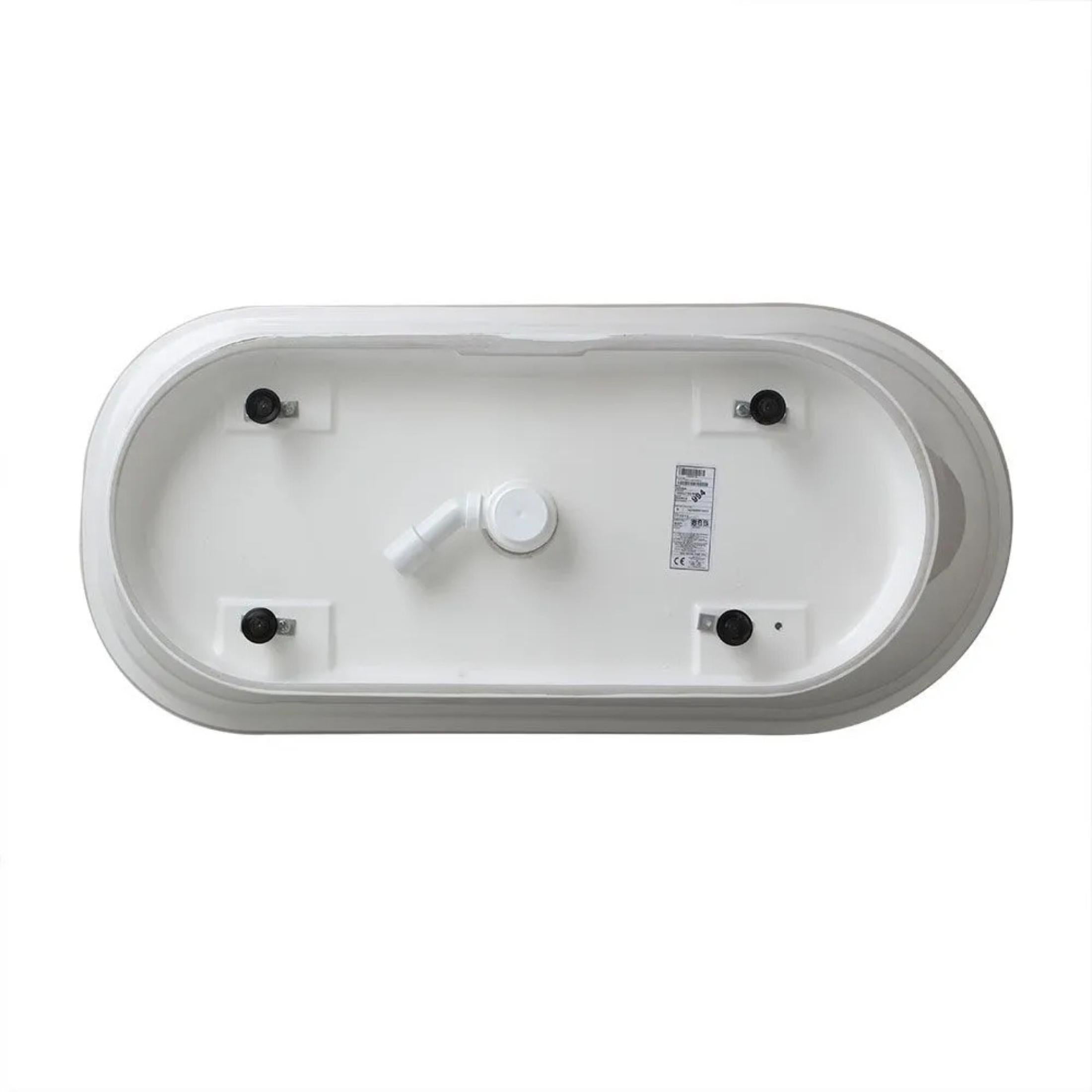 Vasca da bagno autoportante "Alma" in marmo ricomposto bianco cm 159,5x73 80,5h