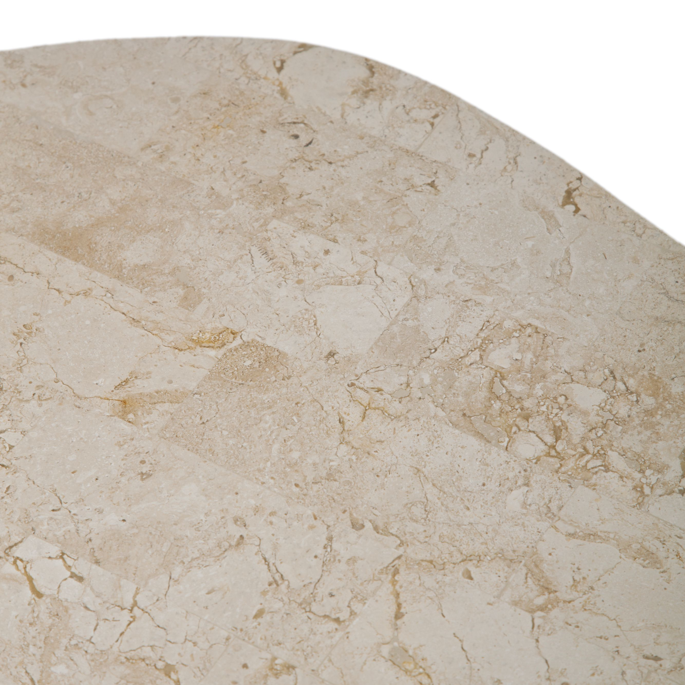 Mesita baja en piedra fósil "Trapezio" mesa de centro 100x52 cm 28h