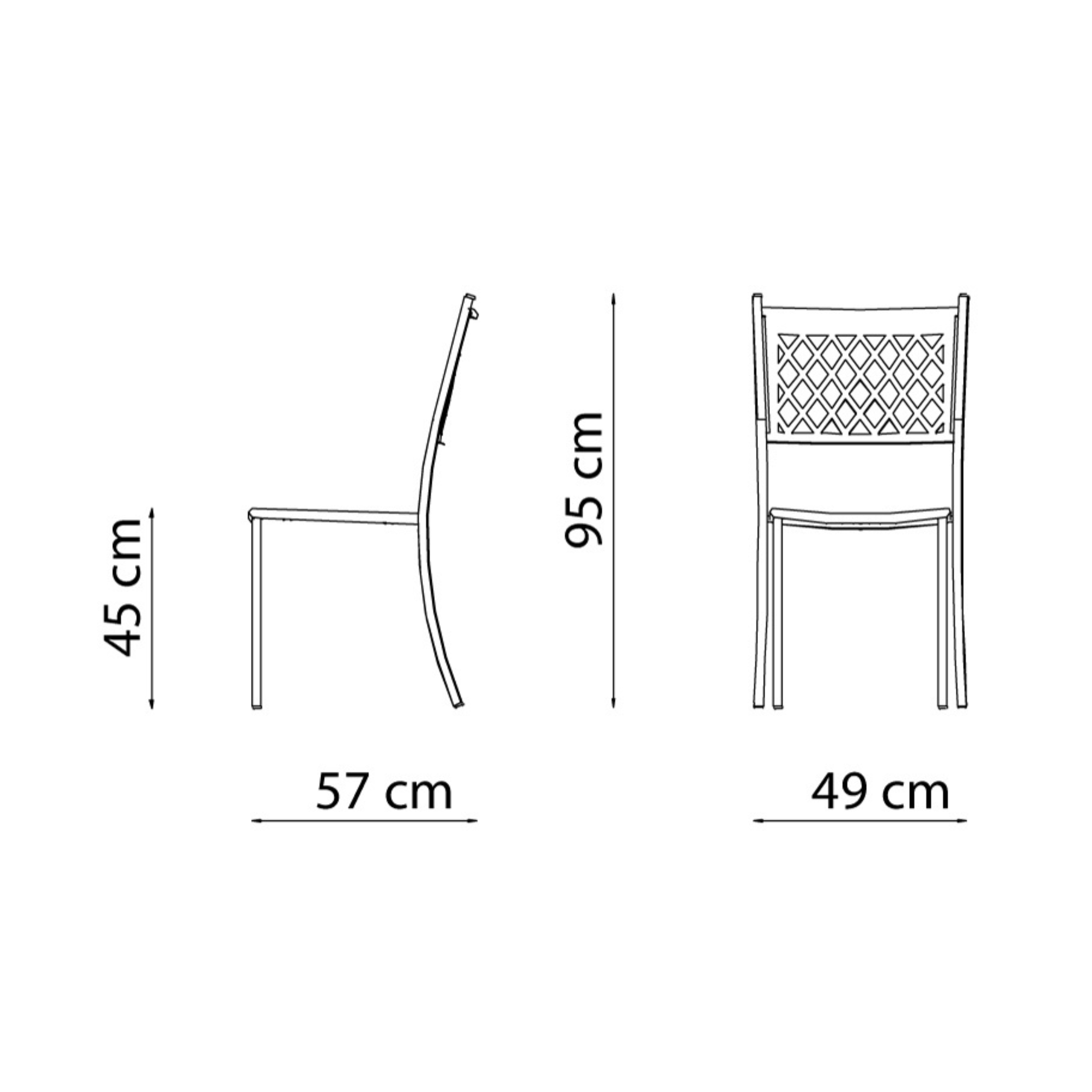 Set di sedie moderne da giardino "Summertime" in metallo verniciato impilabili cm 49x57 95h