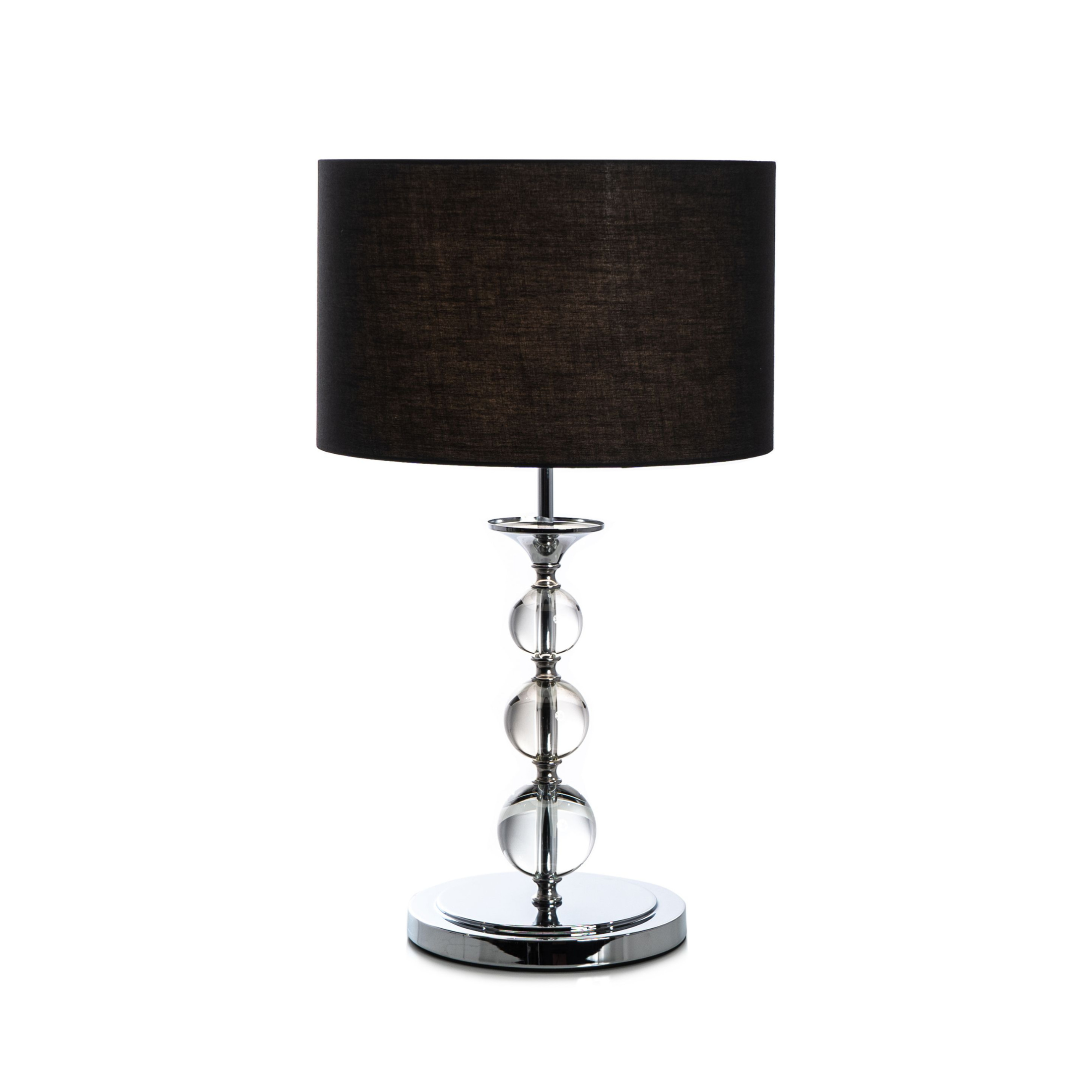 Lampe de table "Giuditta" en plexiglas avec abat-jour en tissu 36x36 cm 63h