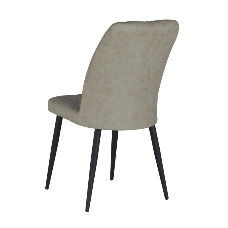 Set di sedie da pranzo "Vika" imbottite in tessuto con gambe in metallo nere cm 48x58 90h