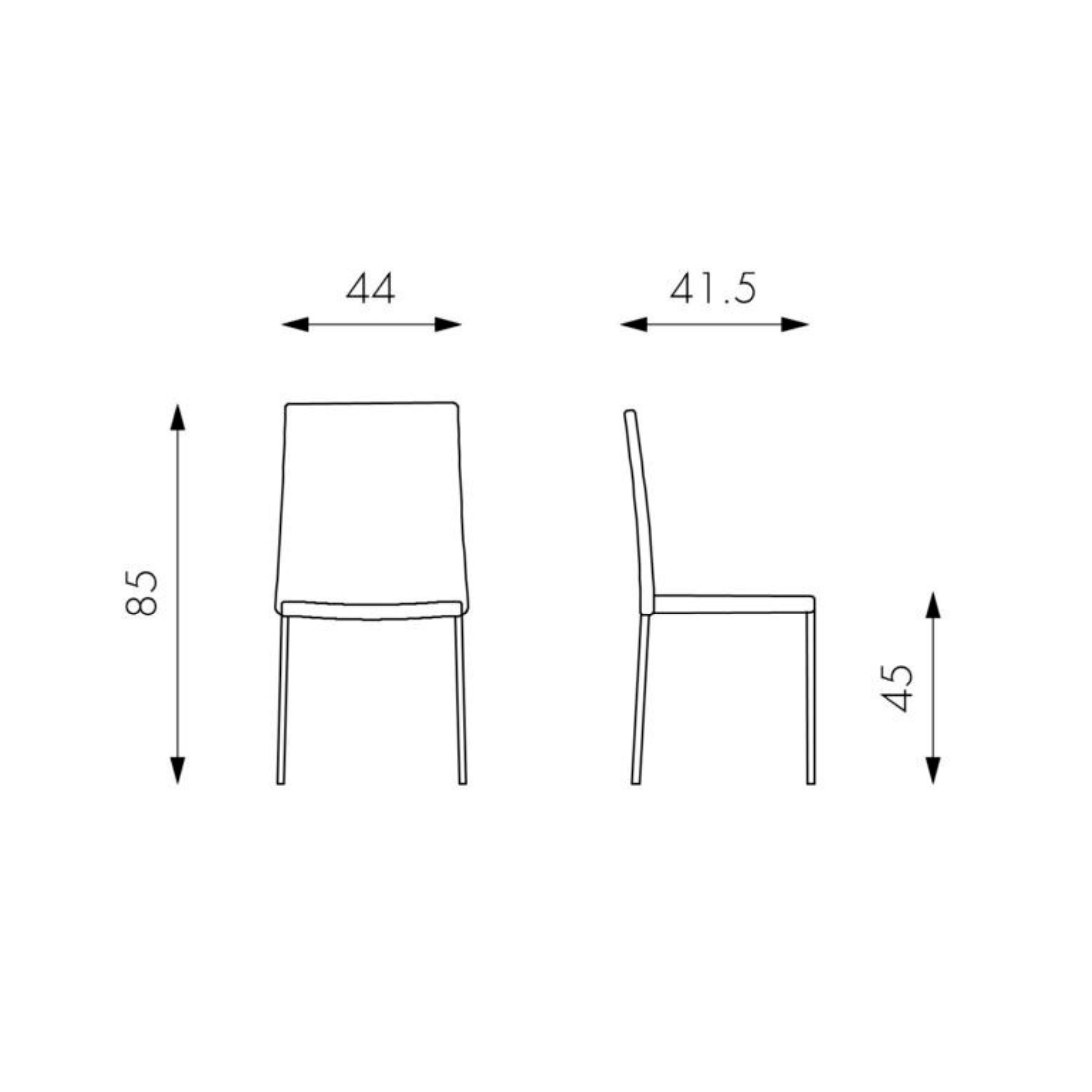 Set di sedie da pranzo imbottite in similpelle "Minnie" impilabili con gambe in metallo verniciato