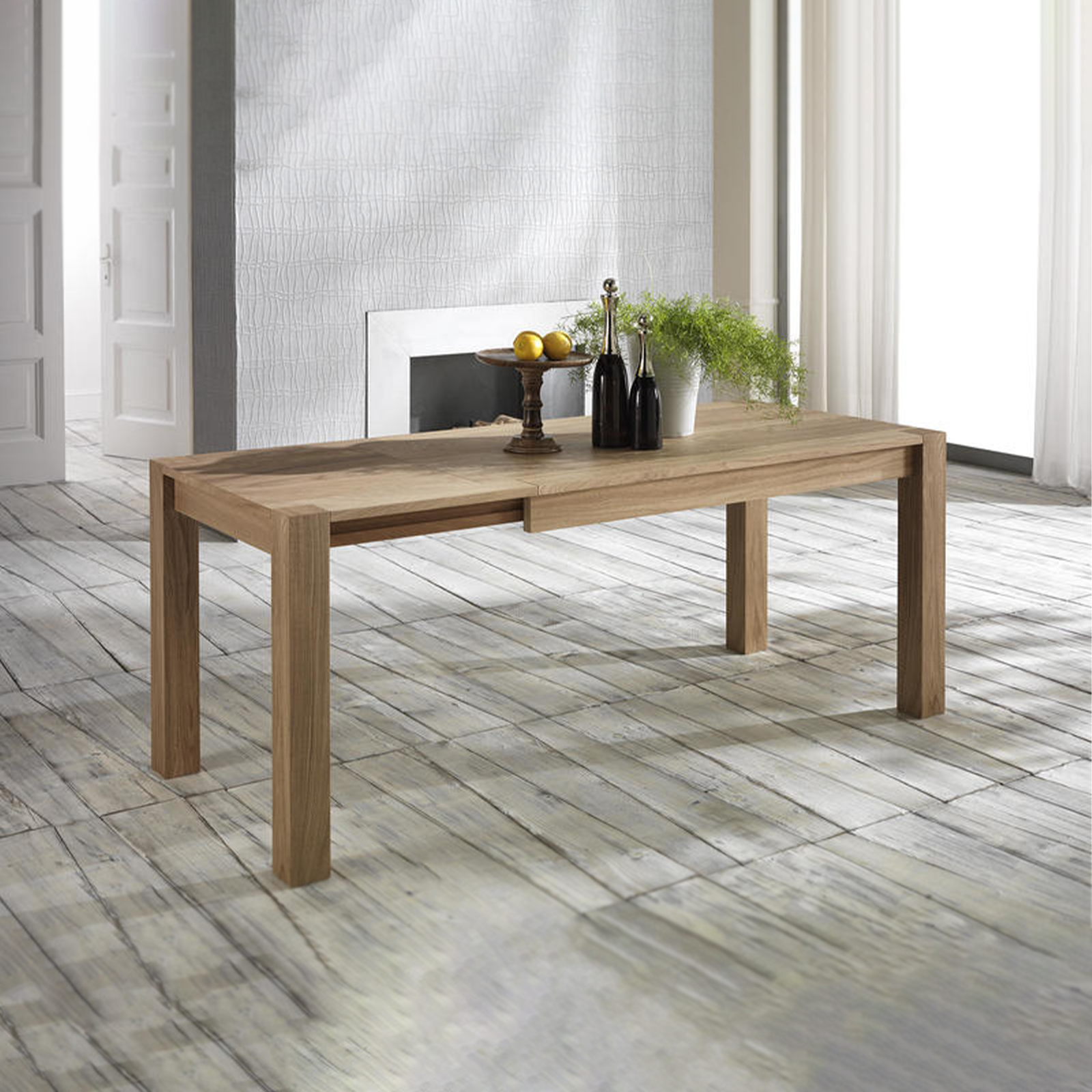 Tavolo allungabile Stones Wood piano e gambe in legno 6 posti cm 190x80 75h