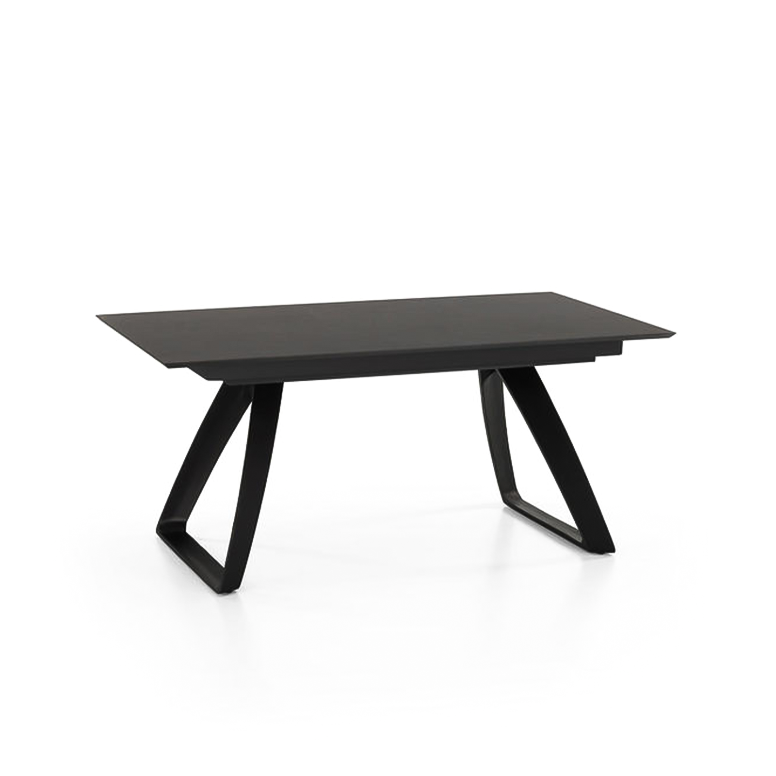 Table extensible "Barret", plateau HPL, pieds aluminium, 10 places, 270x90 cm, 76h