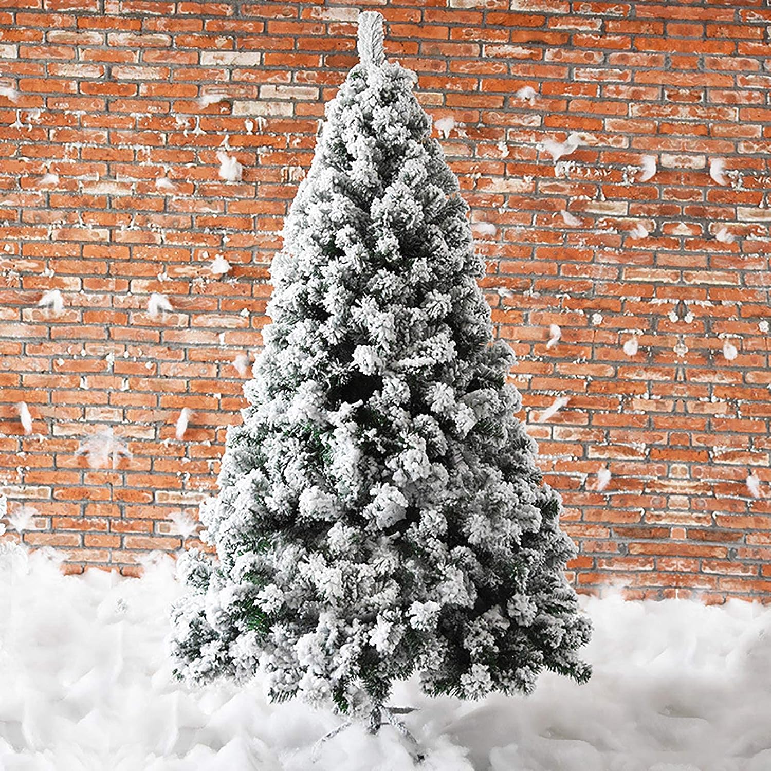 Árbol de Navidad nevado "Estrella fugaz" en PVC de muy alta calidad + Flock