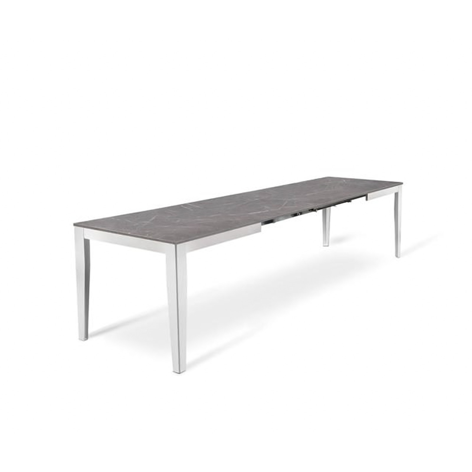 Table extensible "Big" plateau mélaminé pieds métal 130/290x80 cm 76h