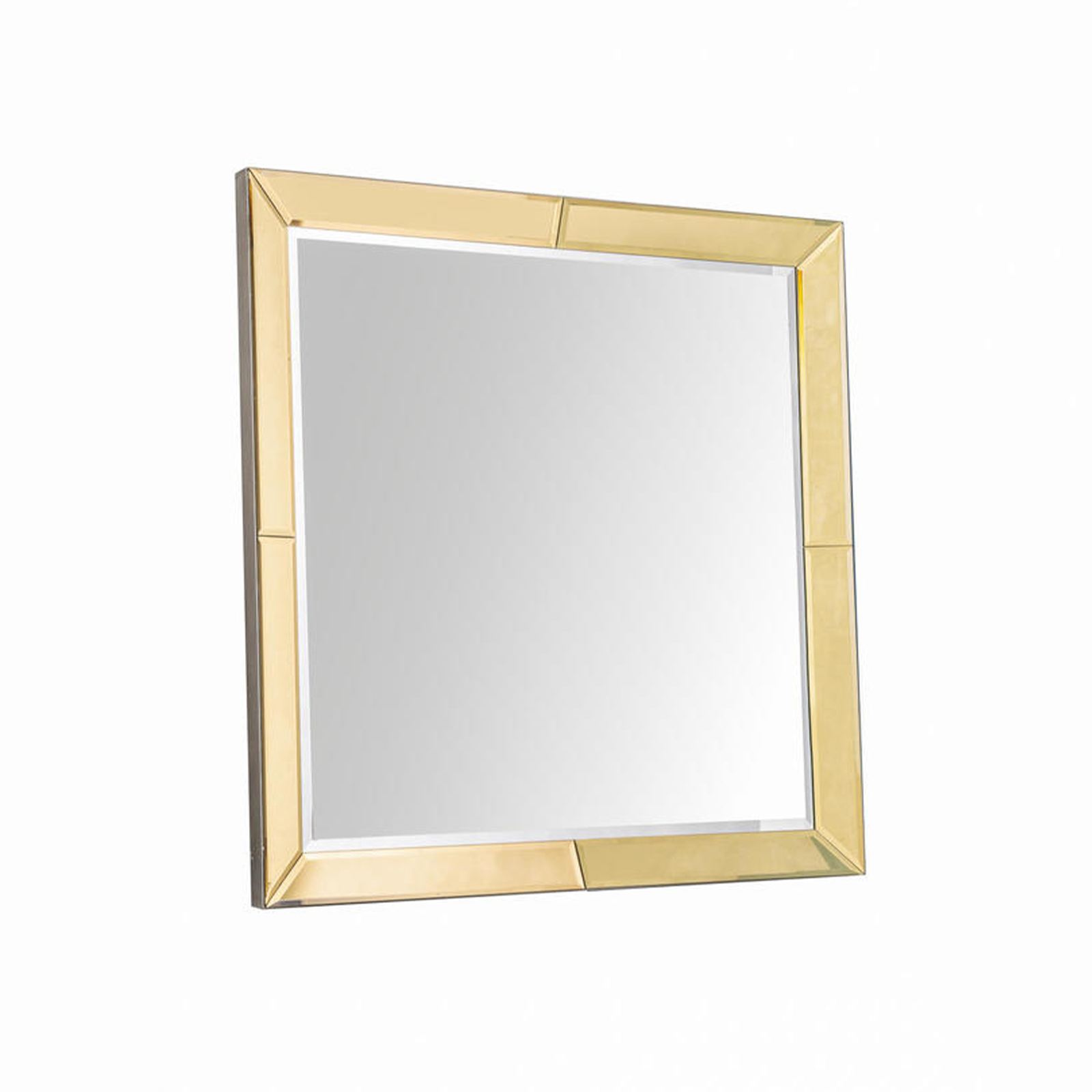 Specchio da parete Stones "Eracle" cornice in legno dorata quadrato cm 120x5 120h