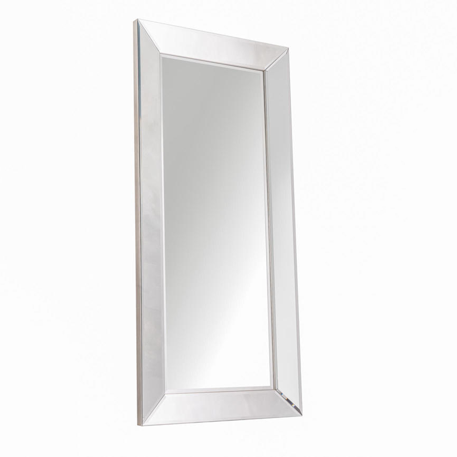 Specchio da parete rettangolare cornice in legno Argento cm 90x5