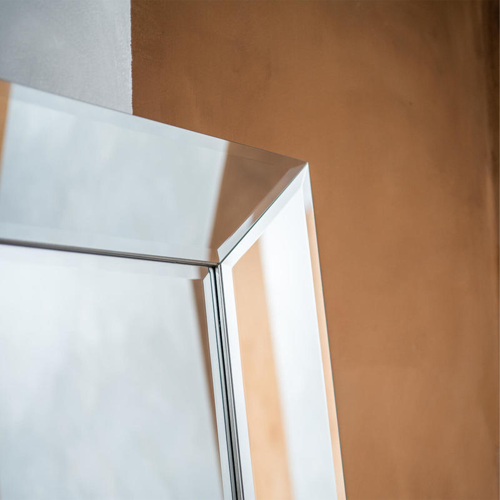 Specchio da parete "Fedro" cornice in legno argento rettangolare cm 90x5,5 195h