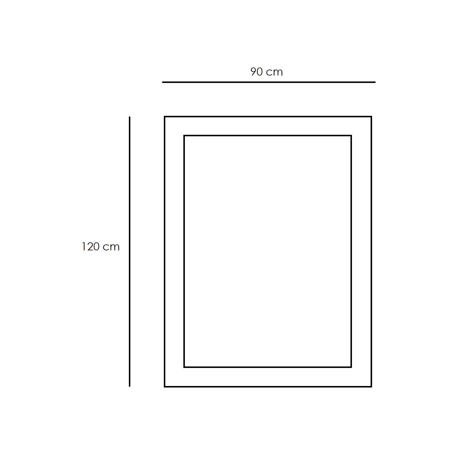 Espejo de pared "Teseo" rectangular marco madera plata 90x5 cm 120h