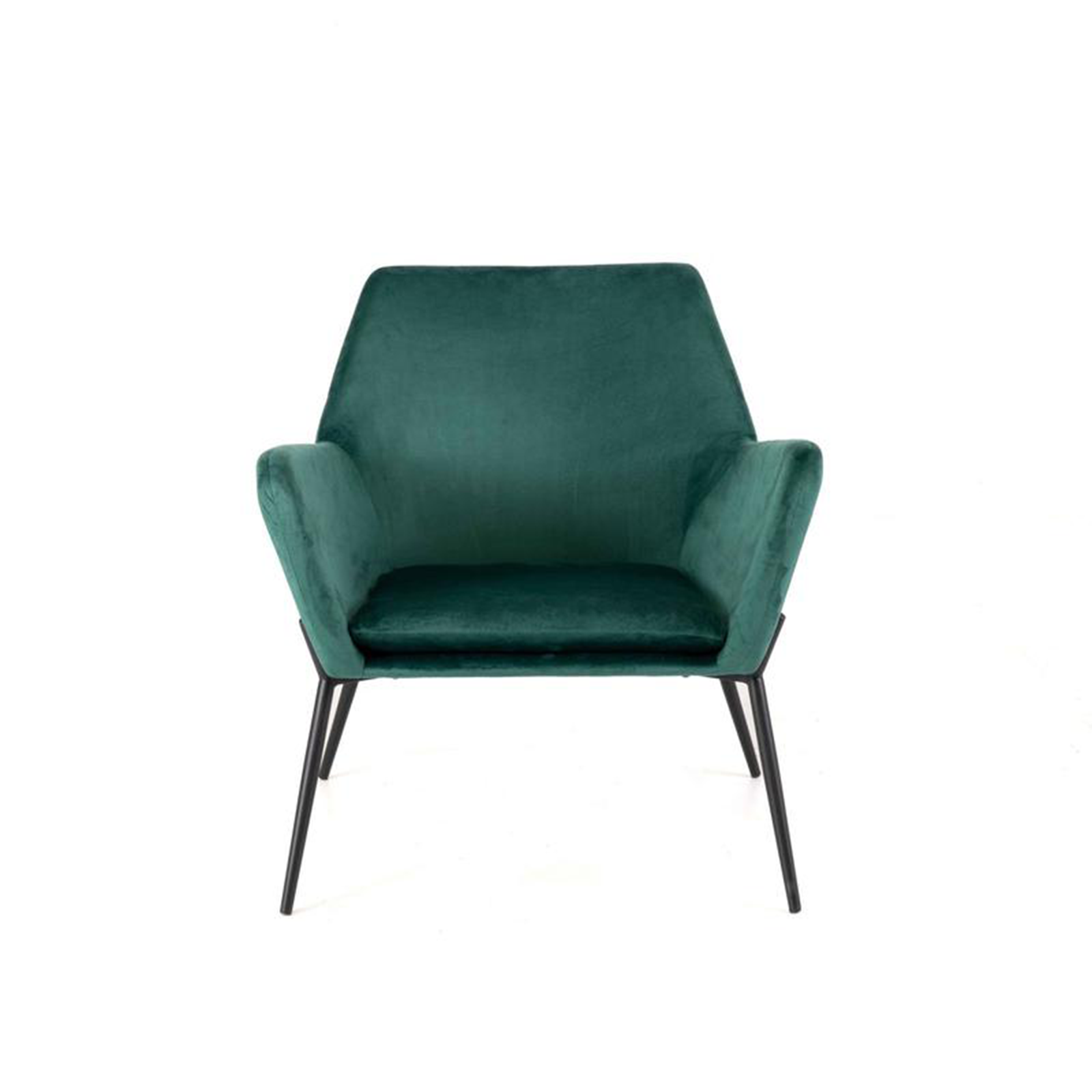 Fauteuil moderne rembourré "Gin" en velours avec pieds en métal 70x72 79h cm