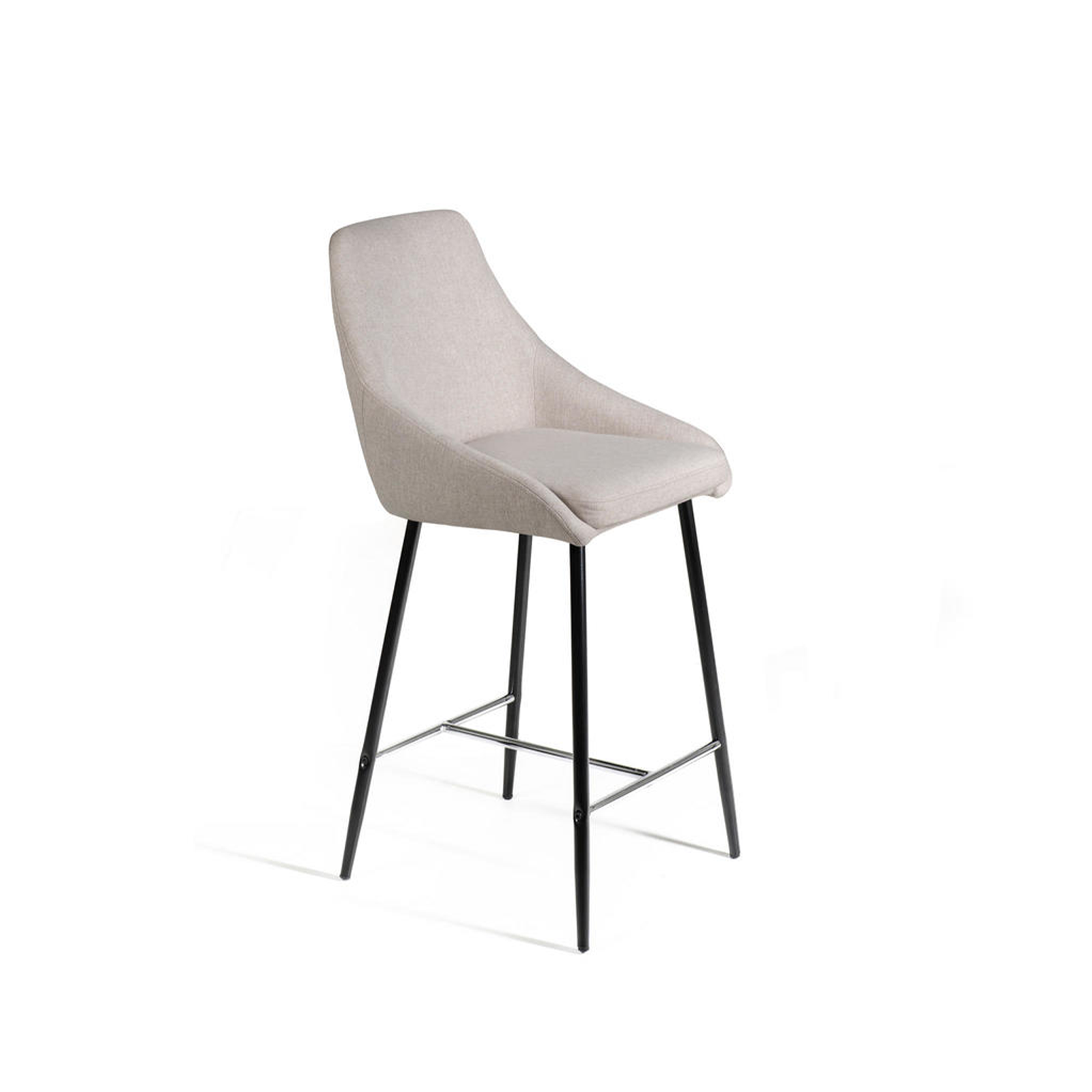 Tabouret haut en tissu avec repose-pieds en métal "Ray" 46x49 cm 97h