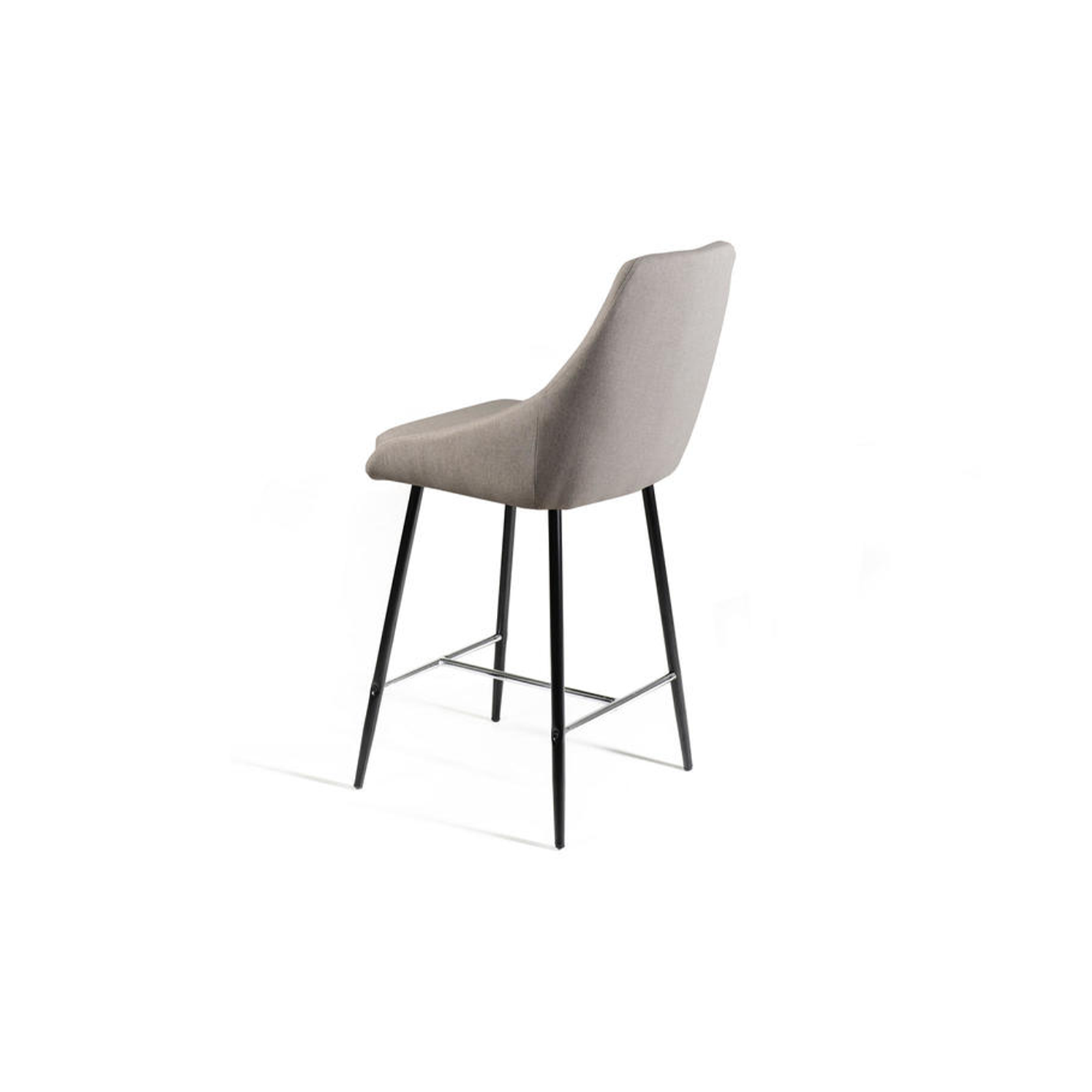 Tabouret haut en tissu avec repose-pieds en métal "Ray" 46x49 cm 97h