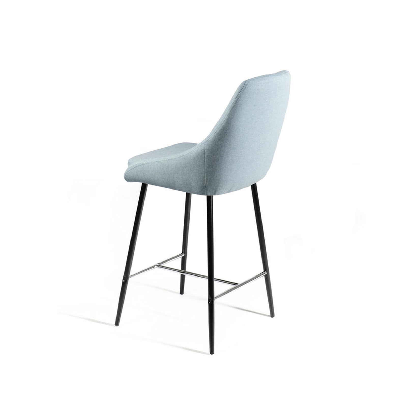 Tabouret haut en tissu avec repose-pieds en métal "Ray" 46x49 cm 97h