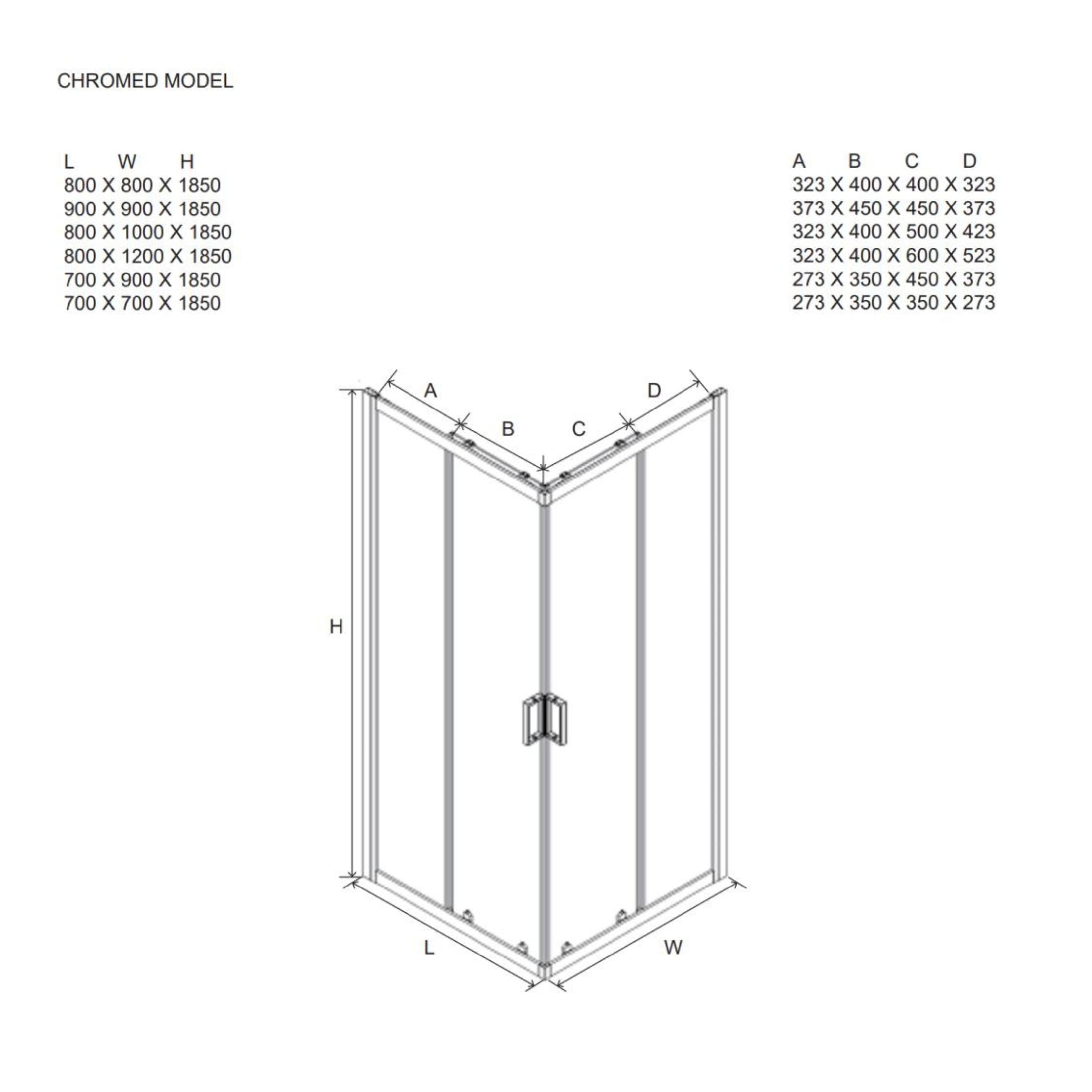 Box doccia con ante scorrevoli "Genova Two" in vetro temperato opaco h 185 cm