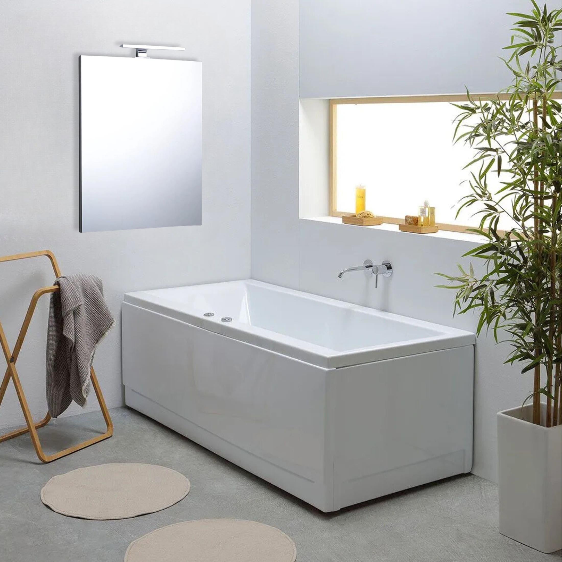 Specchio a led per bagno "Rivermas" reversibile rettangolare senza cornice