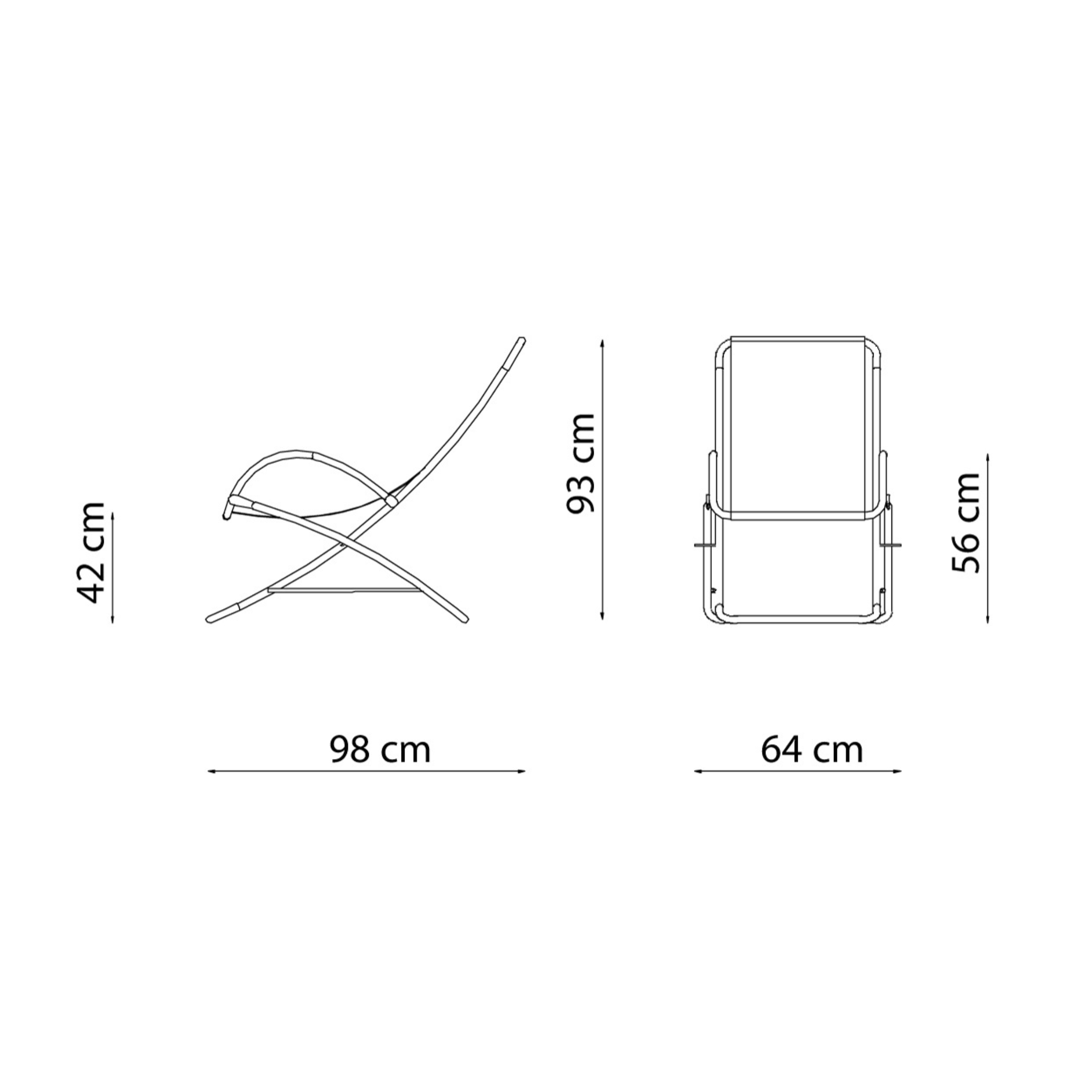 Bain de soleil de jardin "Park" en tissu et aluminium 64x97,5 cm 93h