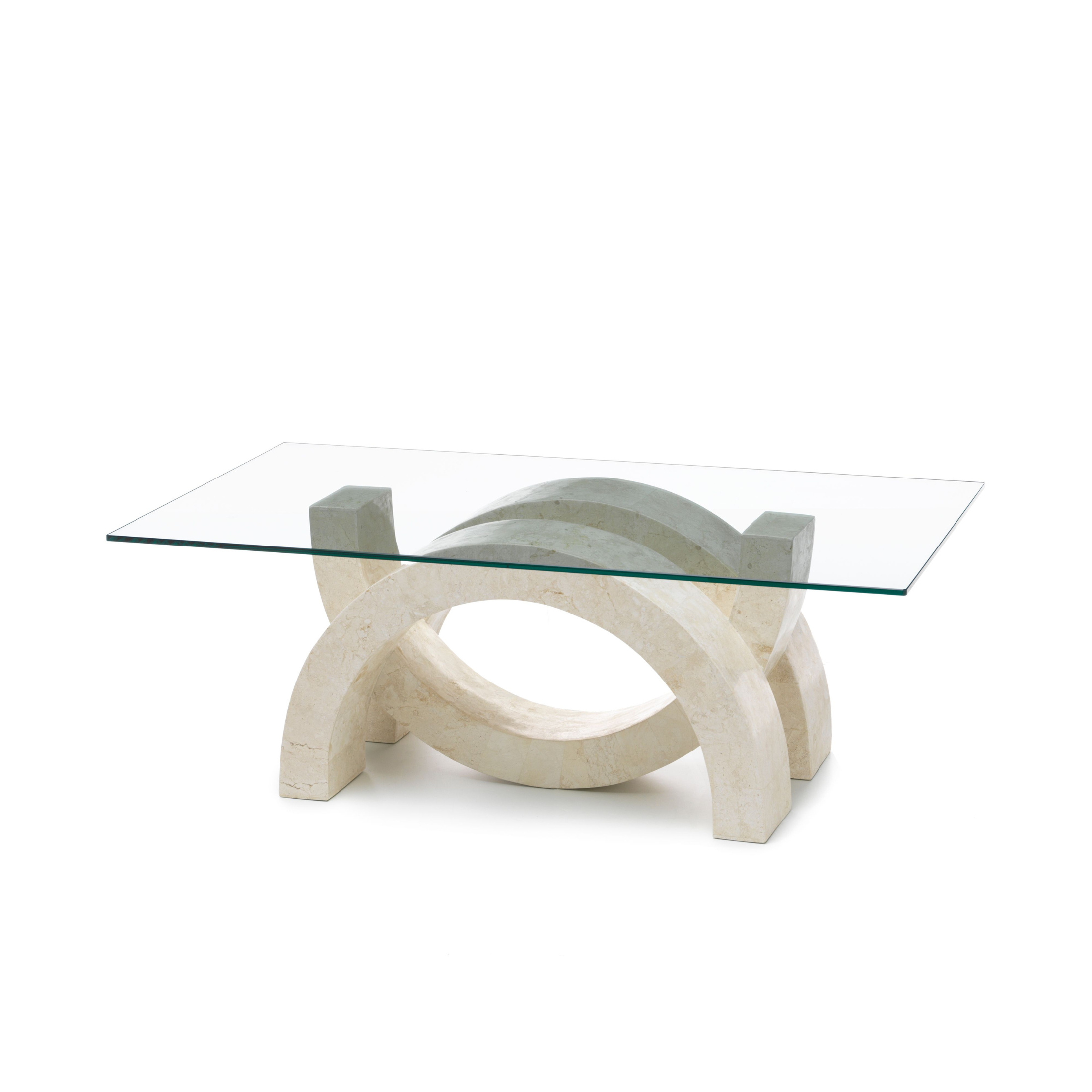 Table basse en pierre fossile Stones "Olimpia" 120x70 cm 41h