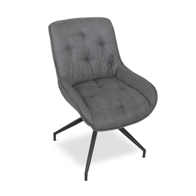 Set di sedie da pranzo "Agora" imbottite in ecopelle con gambe in metallo nere cm 58,5x66,5 87h