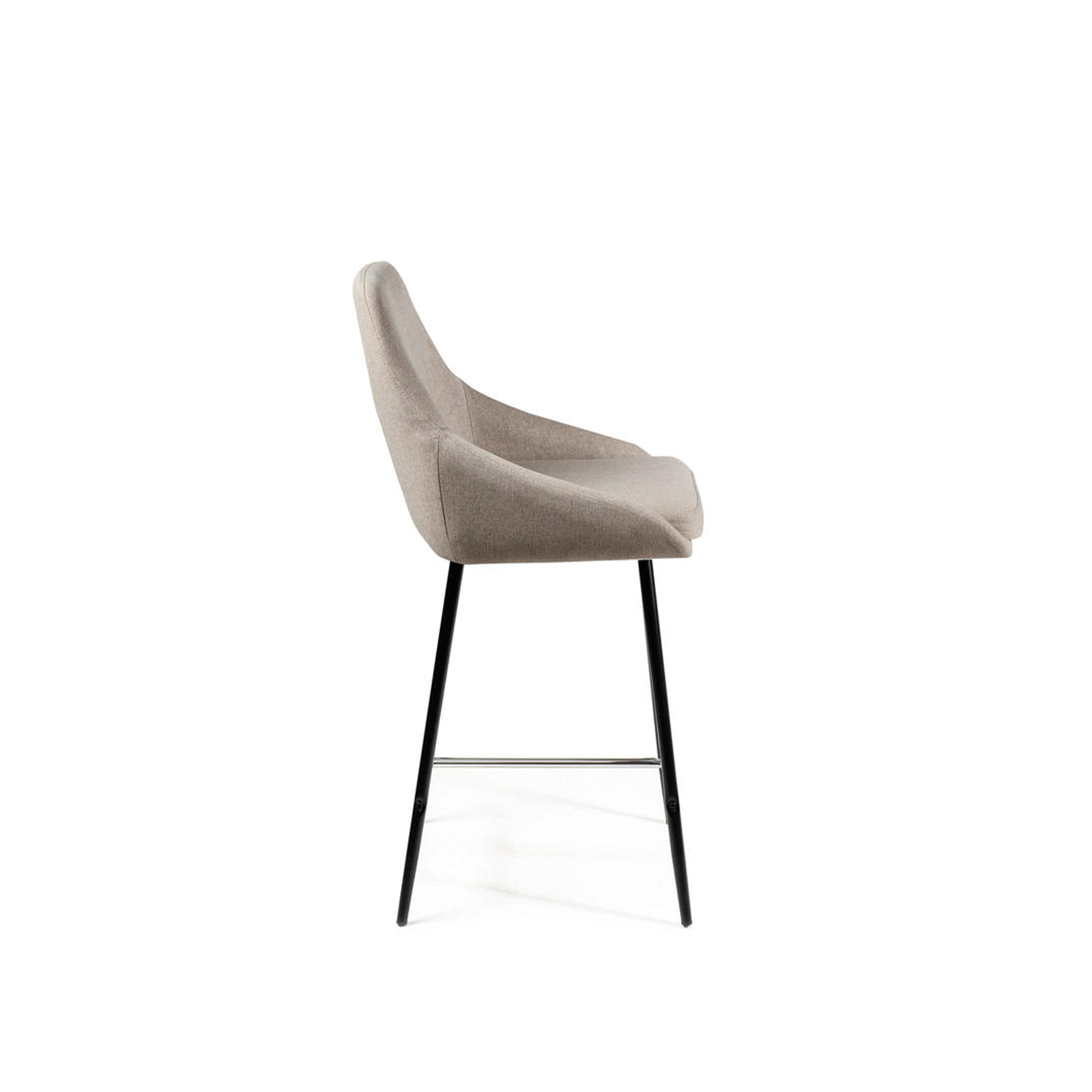 Tabouret haut en tissu avec repose-pieds en métal "Ray" 46x49 cm 97h