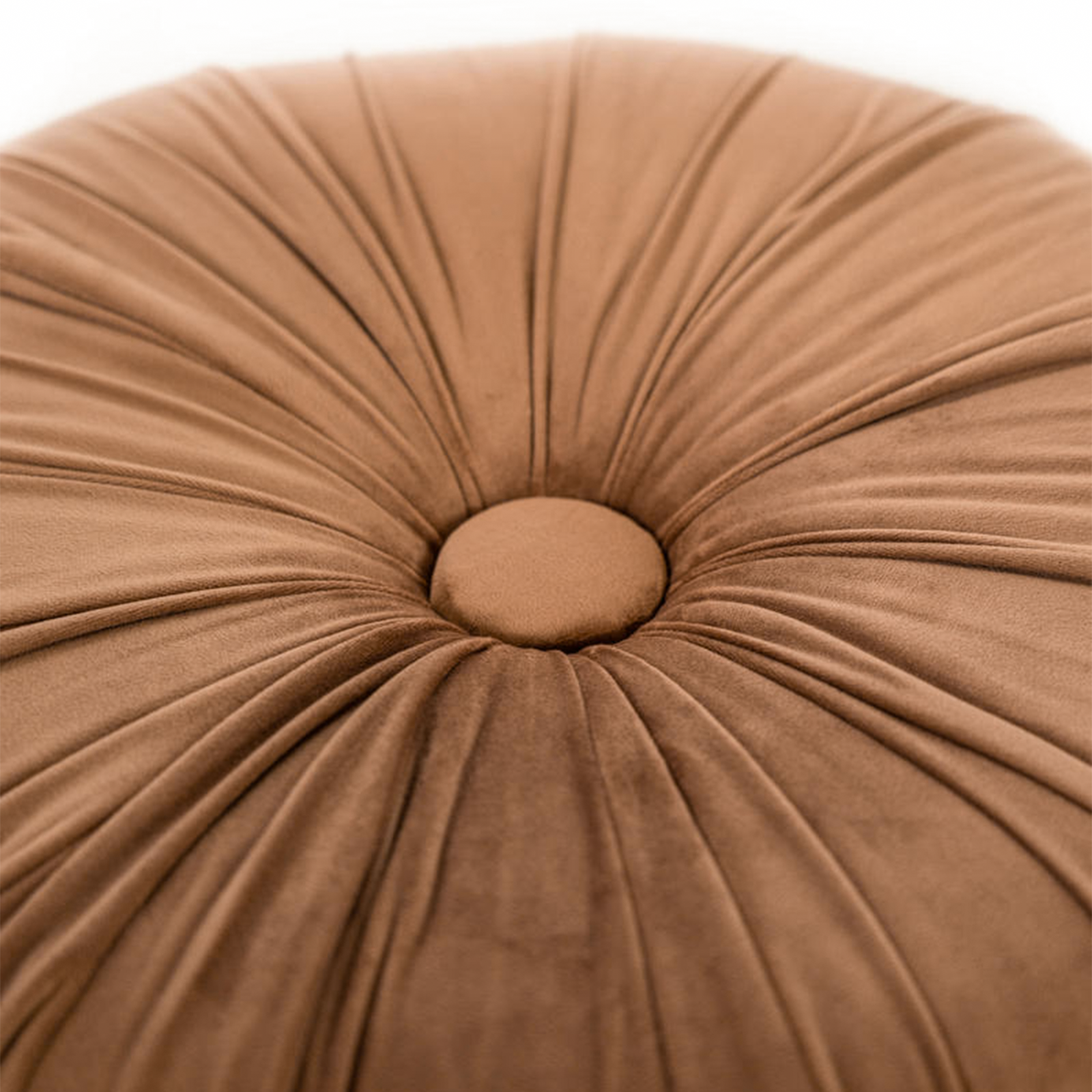 Pouf sgabello "Mathilde" tondo da soggiorno in velluto cm 36x36 30h