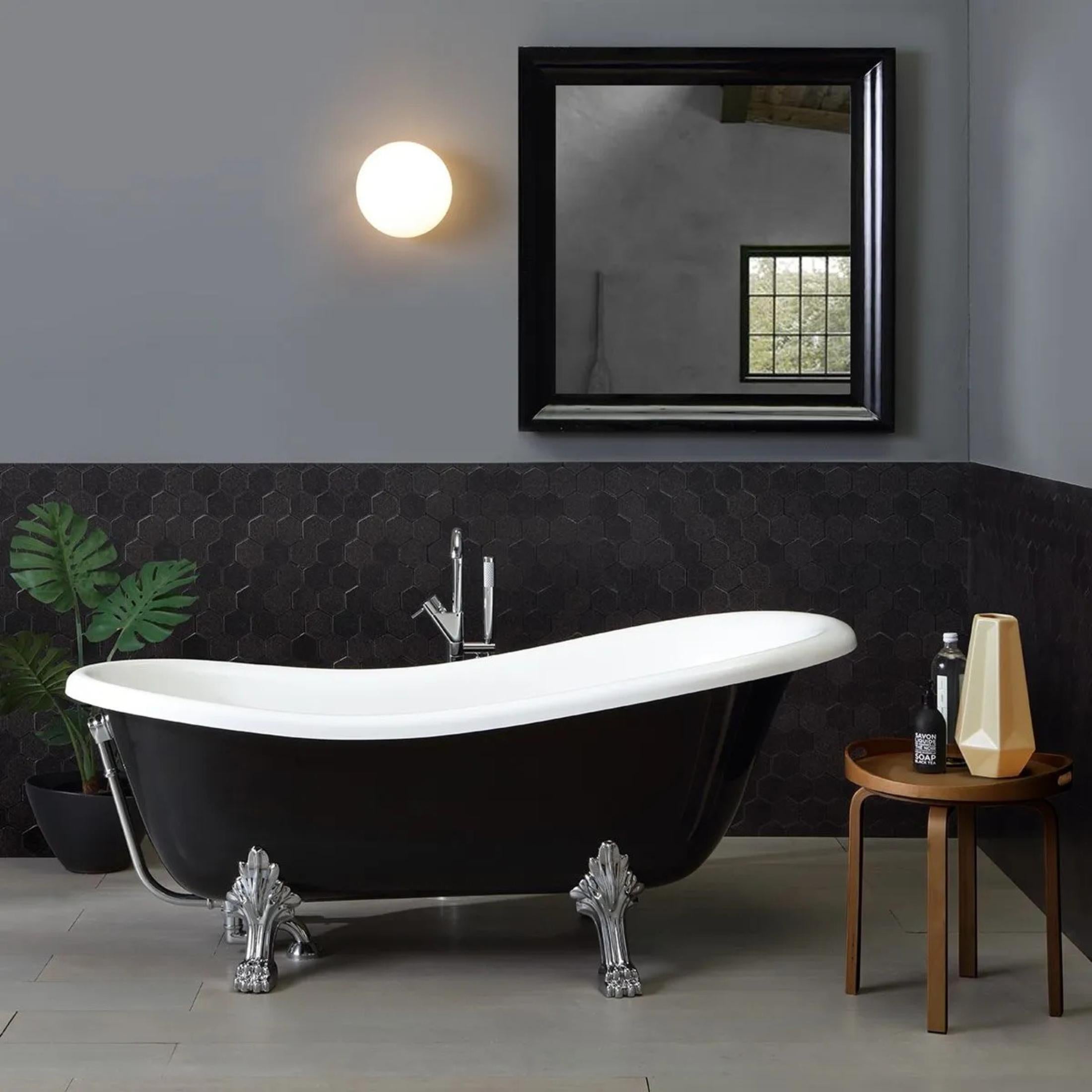 Vasca da bagno classica freestanding "Romanza" in marmo ricomposto cm 168x76 55h